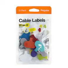 12 Pack Regular Cable Labels Wrap-It PHONE Storage MONITOR Easy to Write On! TABLET due to tape using S unoitul 1 Stor 4 Vra MMAN Age eO8 u HbE Carce RA.
