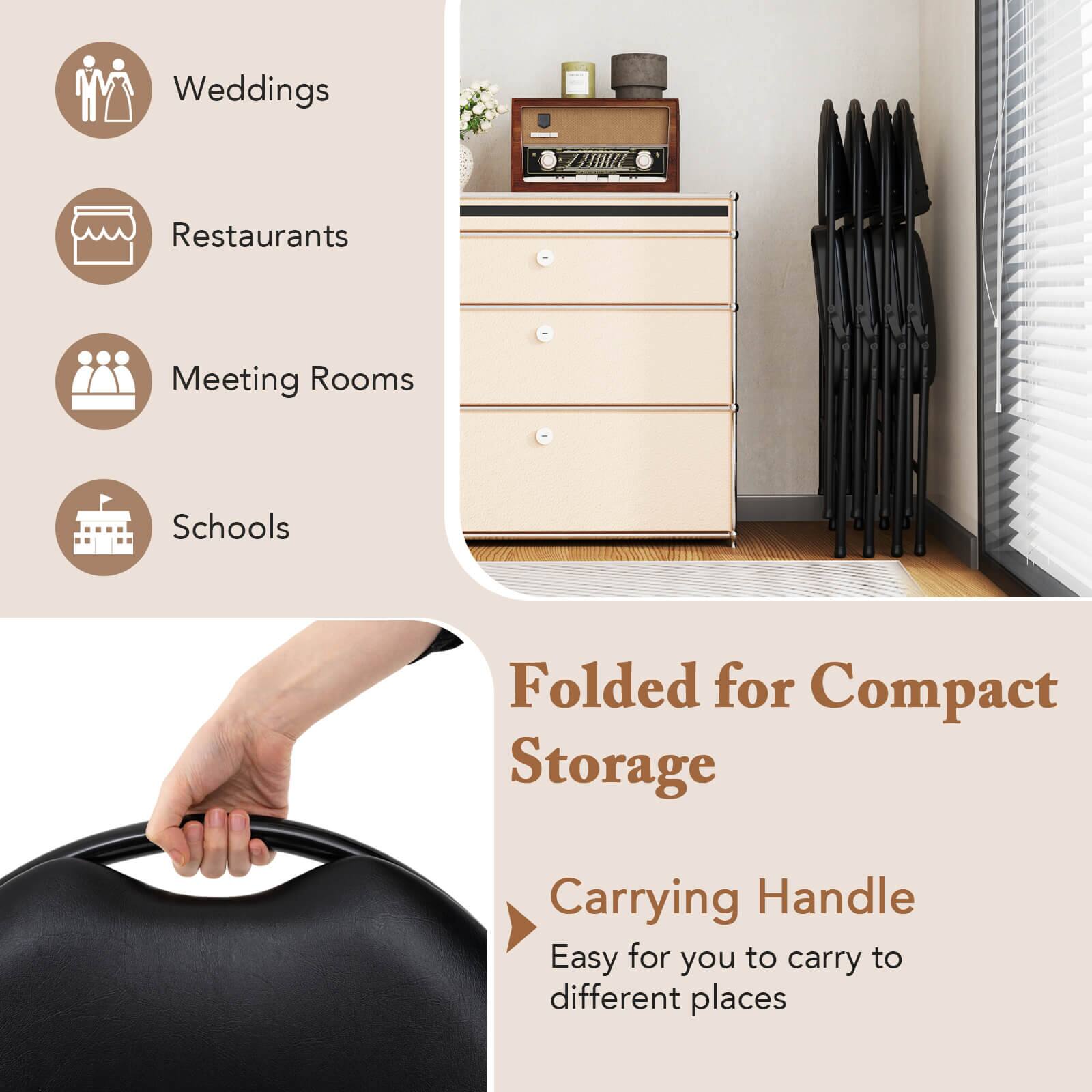 - Weddings
- Restaurants
- Meeting Rooms
- Schools

Folded for Compact Storage

Carrying Handle
Easy for you to carry to different places