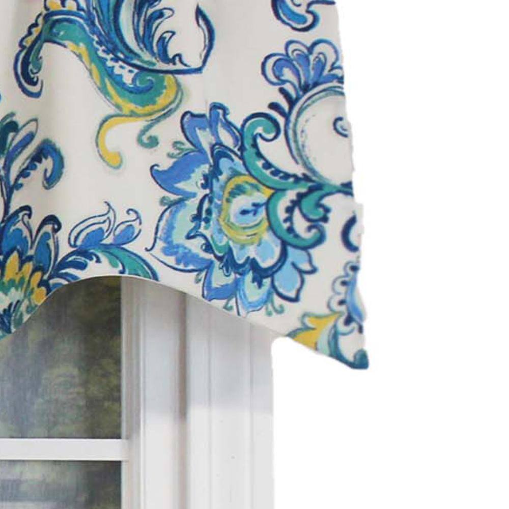 Left. RLF Home - RLF Home Sconset Rega Style 3" Rod Pocket Valance 50" x 17" Cornflower - Cornflower.