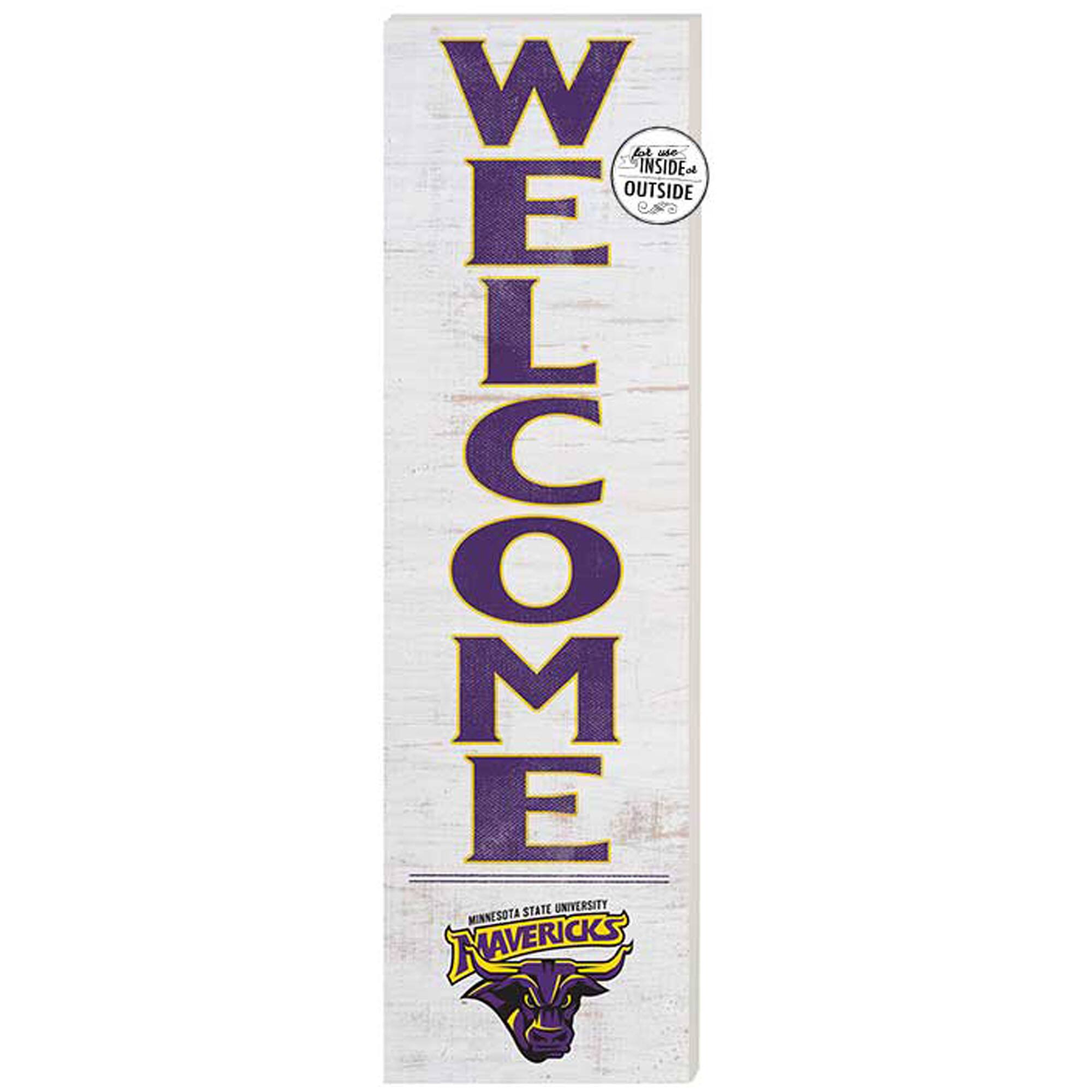 White Minnesota State Mavericks 10'' x 35'' Indoor/Outdoor Welcome Sign