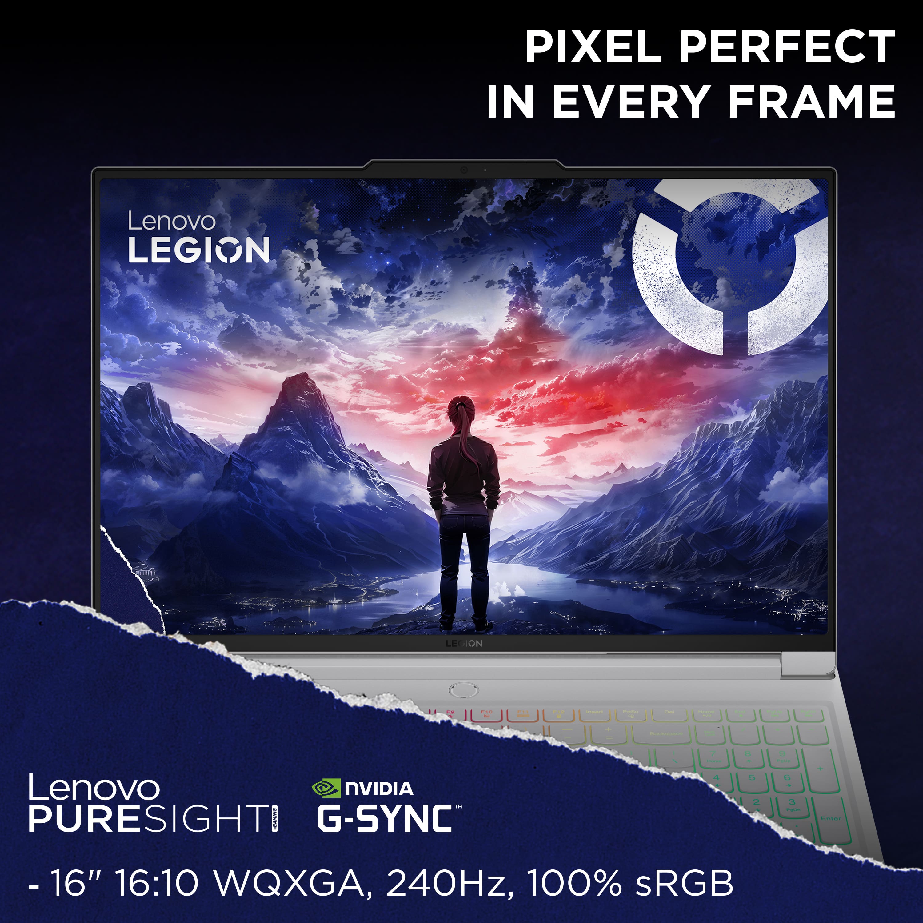 PIXEL PERFECT IN EVERY FRAME Lenovo Legion - PURESIGHT! | G-SYNC 16" 16:10 WQXGA, 240Hz, 100% sRGB