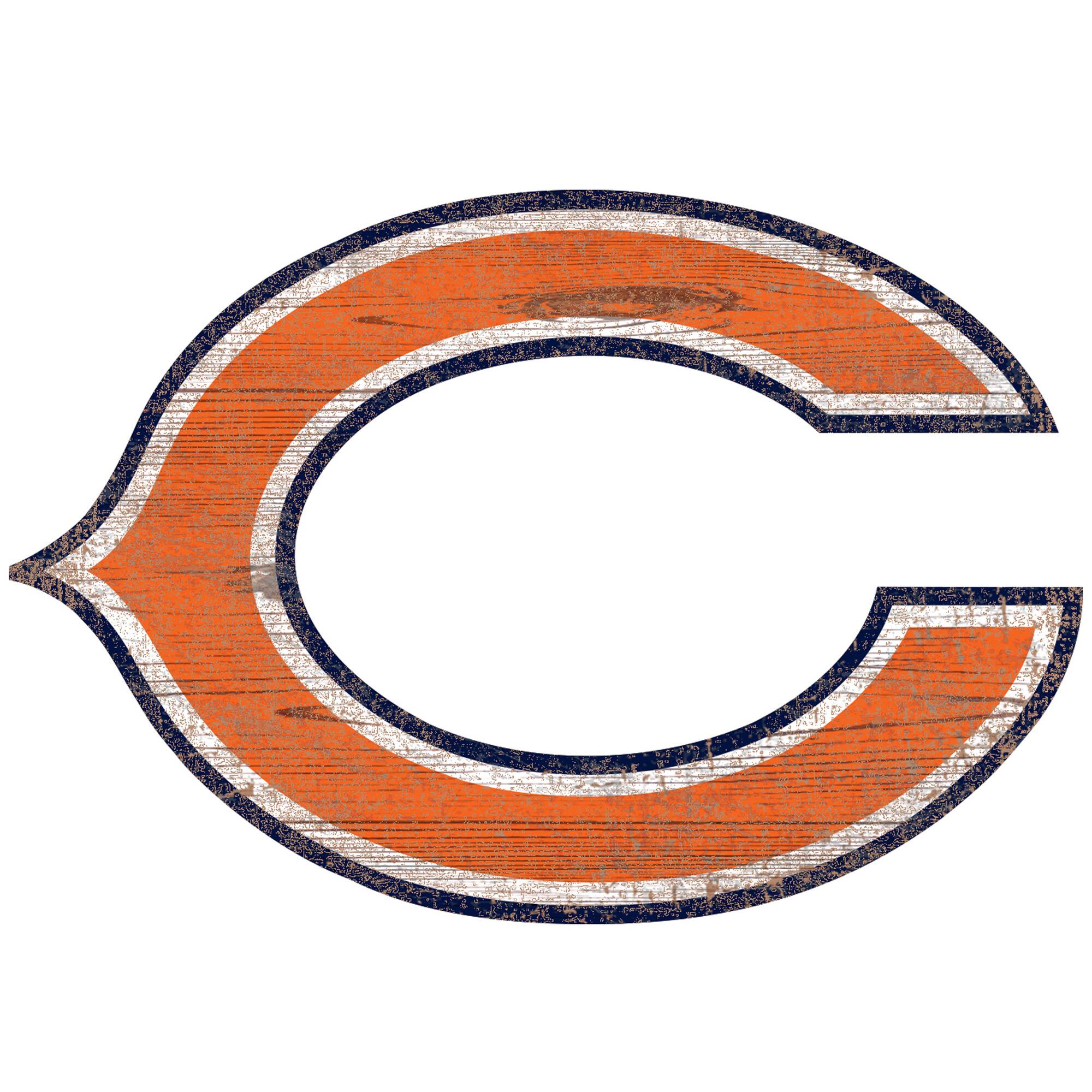 Chicago Bears Distressed Logo Cutout Sign