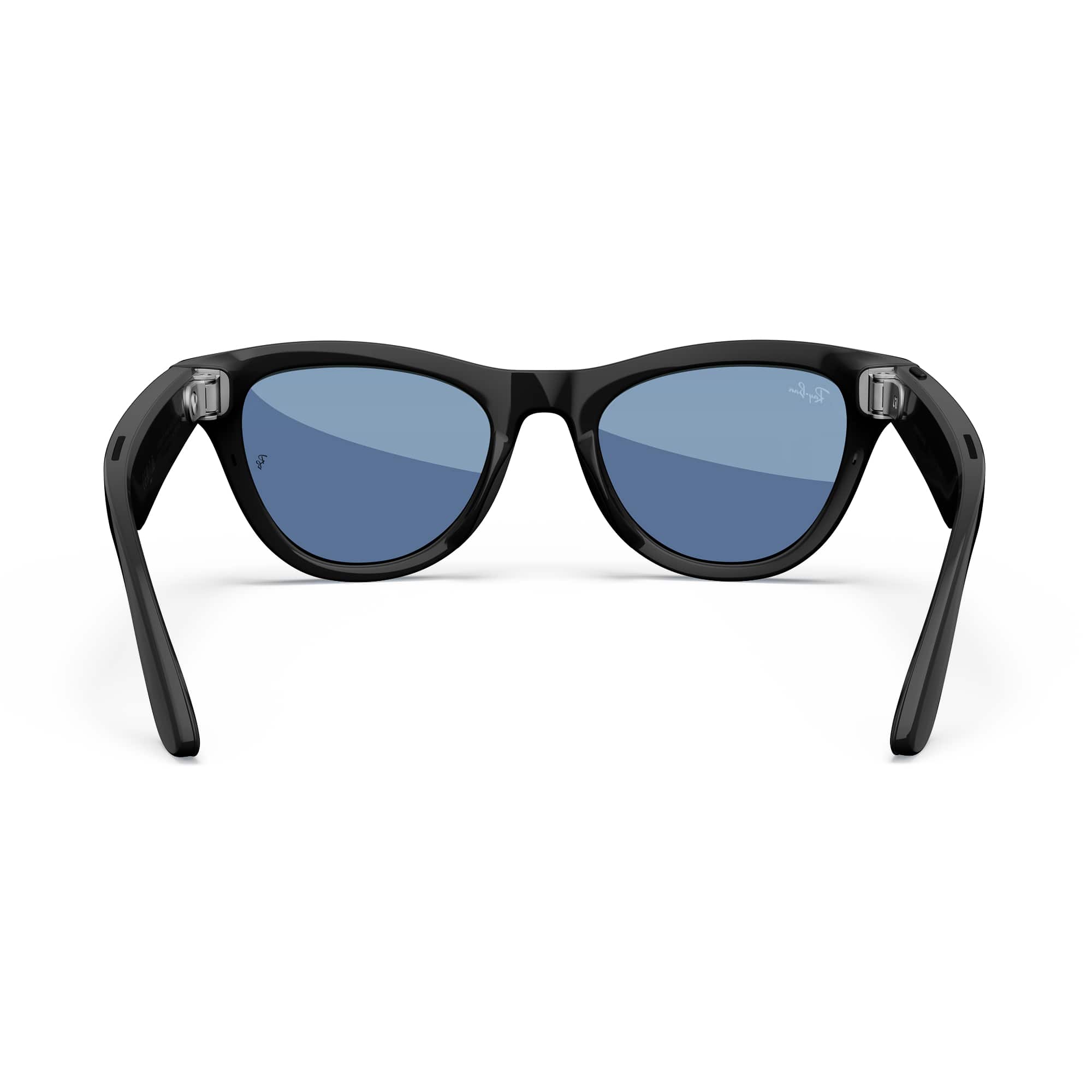 Alt View 8. Ray-Ban Meta - Skyler glasses with Meta AI, Audio, Photo, Video Compatibility - Blue Lenses - Shiny Black.