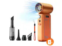 Rosewill - Portable Fan with Power Bank & Flashlight - Cordless Air Duster, Vacuum & Blower