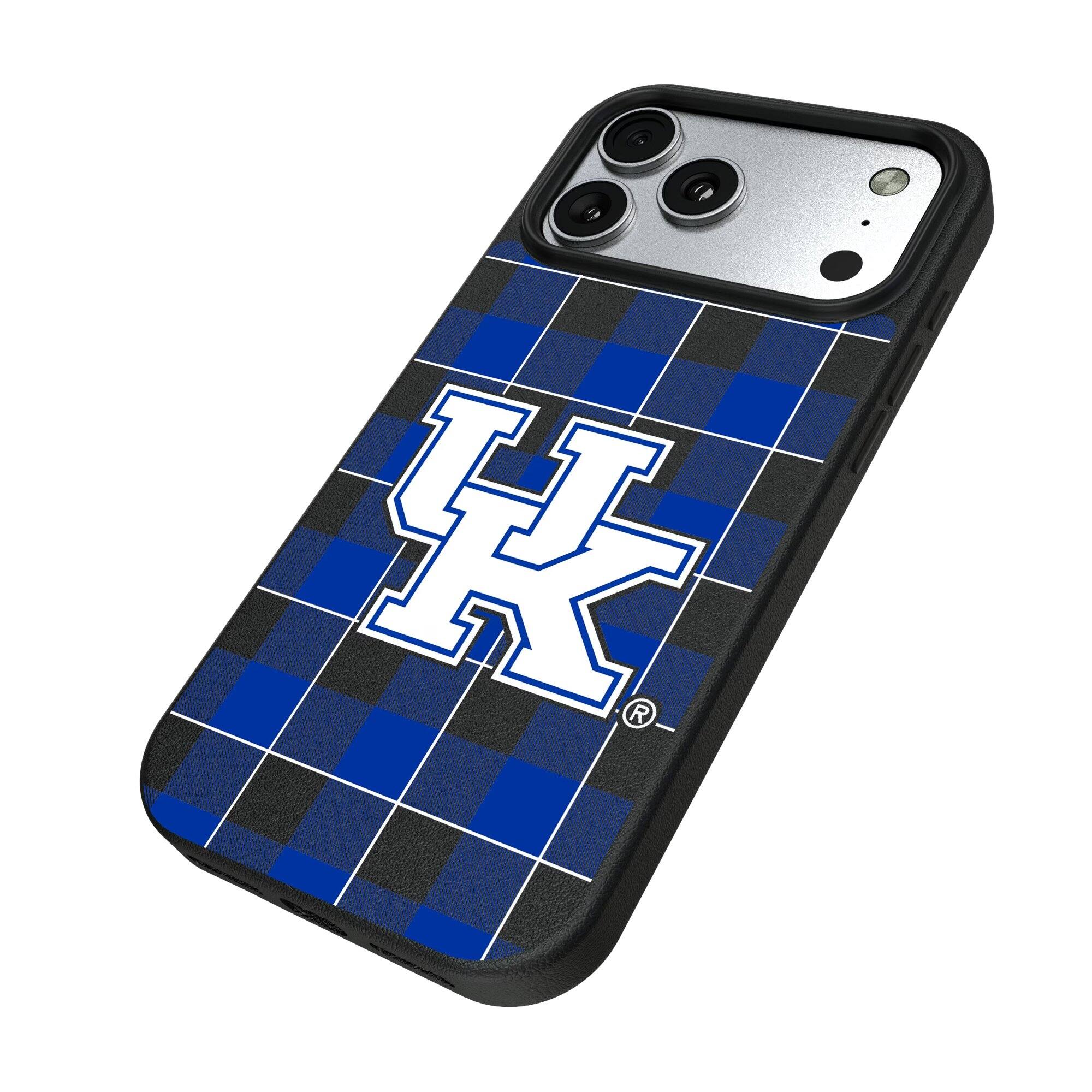 Alt View 1. Keyscaper - Kentucky Wildcats Plaid Magnetic Bump iPhone Case - 16 Pro - Black.