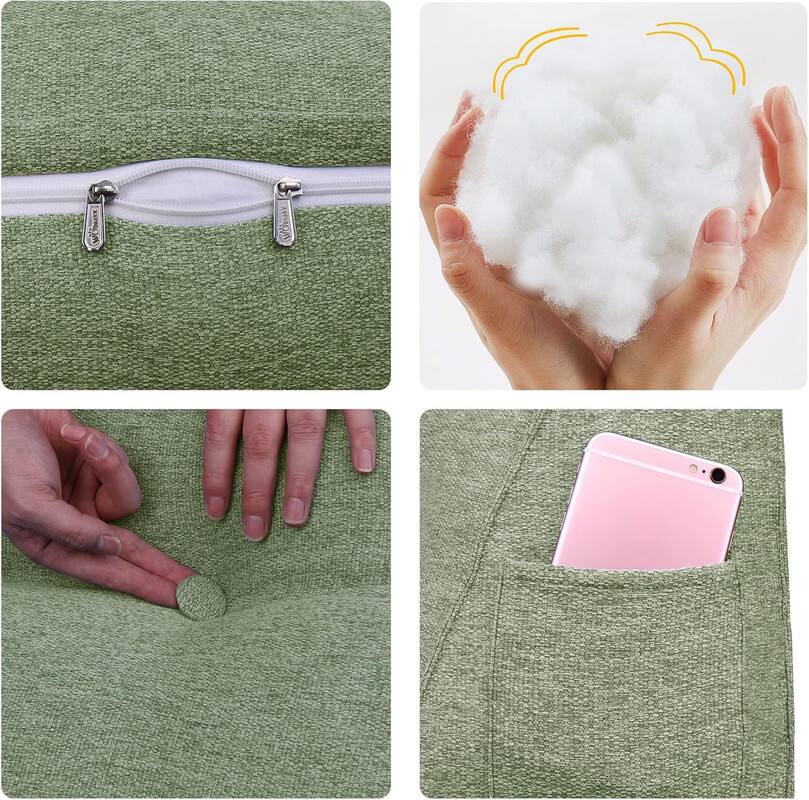 Back. wowmax - Wedge Pillow Headboard for Full - Sage Green Bolster Pillow for Daybed Bunk Bed - Green.