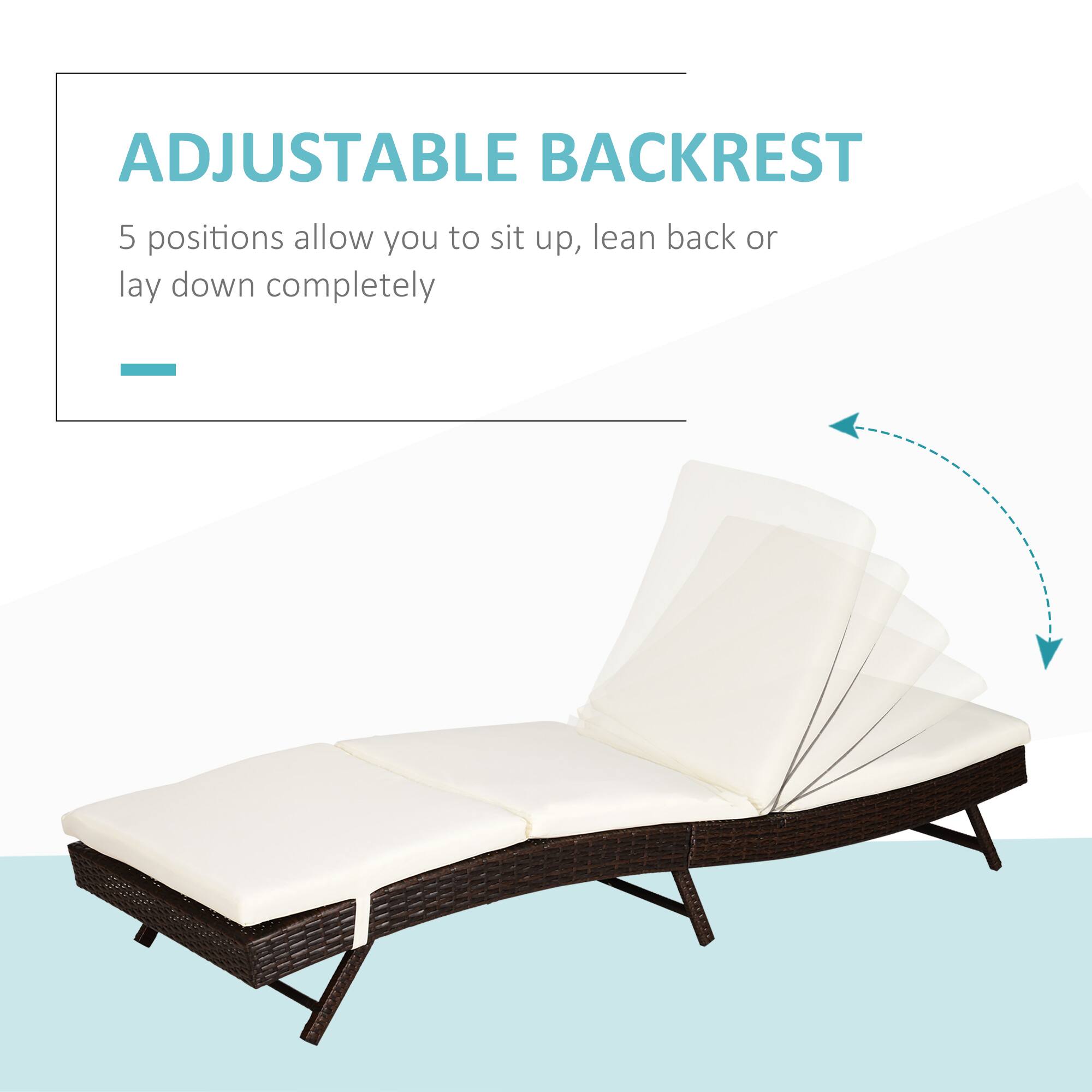 ADJUSTABLE BACKREST  
5 positions allow you to sit up, lean back or lay down completely