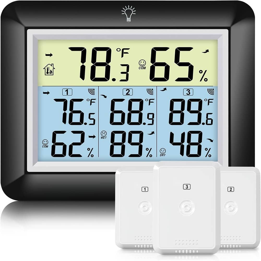 RTMB - Digital temperature and humidity monitor with 328-foot range, wireless - Black