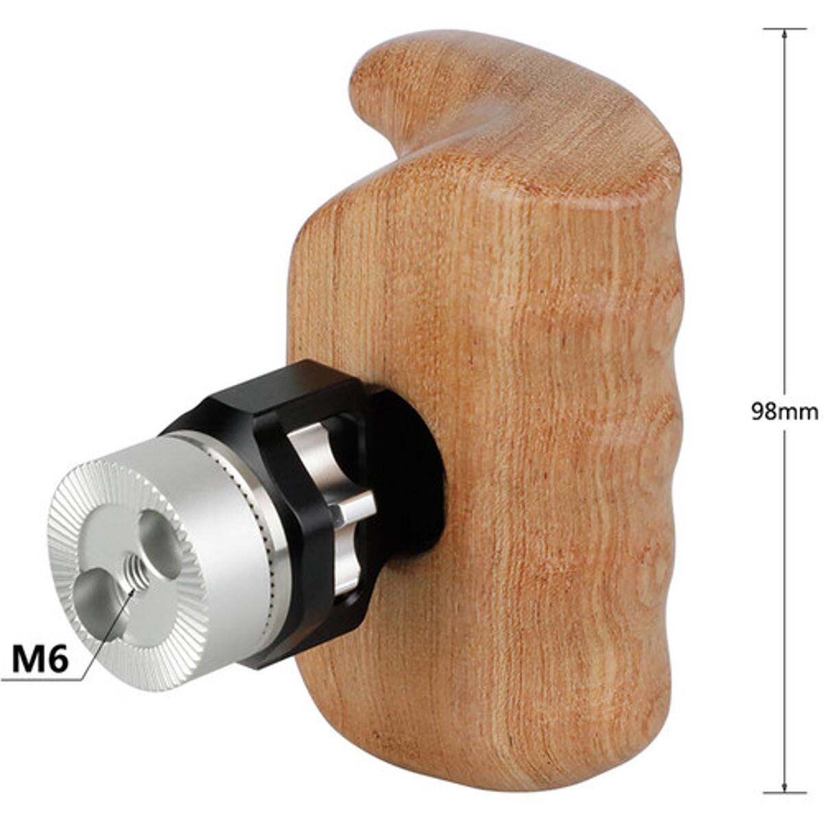 Alt View 3. CAMVATE - CAMVATE Left Side Wooden Handle Grip with Arri Rosette  Dual 1/4"-20 Mount.