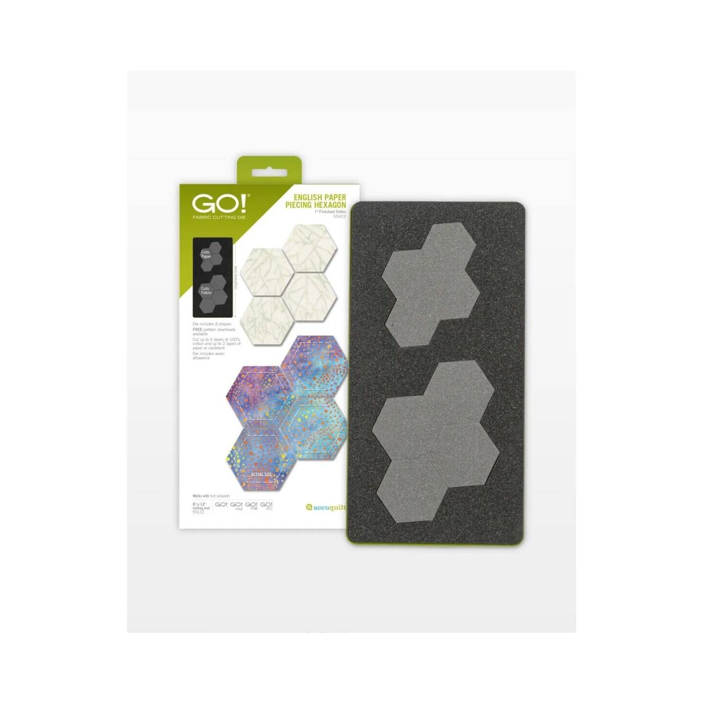 GO! FABRIC CUTTING GEL - ENGLISH PAPER PIECING HEXAGON I i - - - i - - a - .... - - - - - . - - I : - - - - - - - - - - - AA : I I | ..  GO  GAL GC - - I - - - accuquil