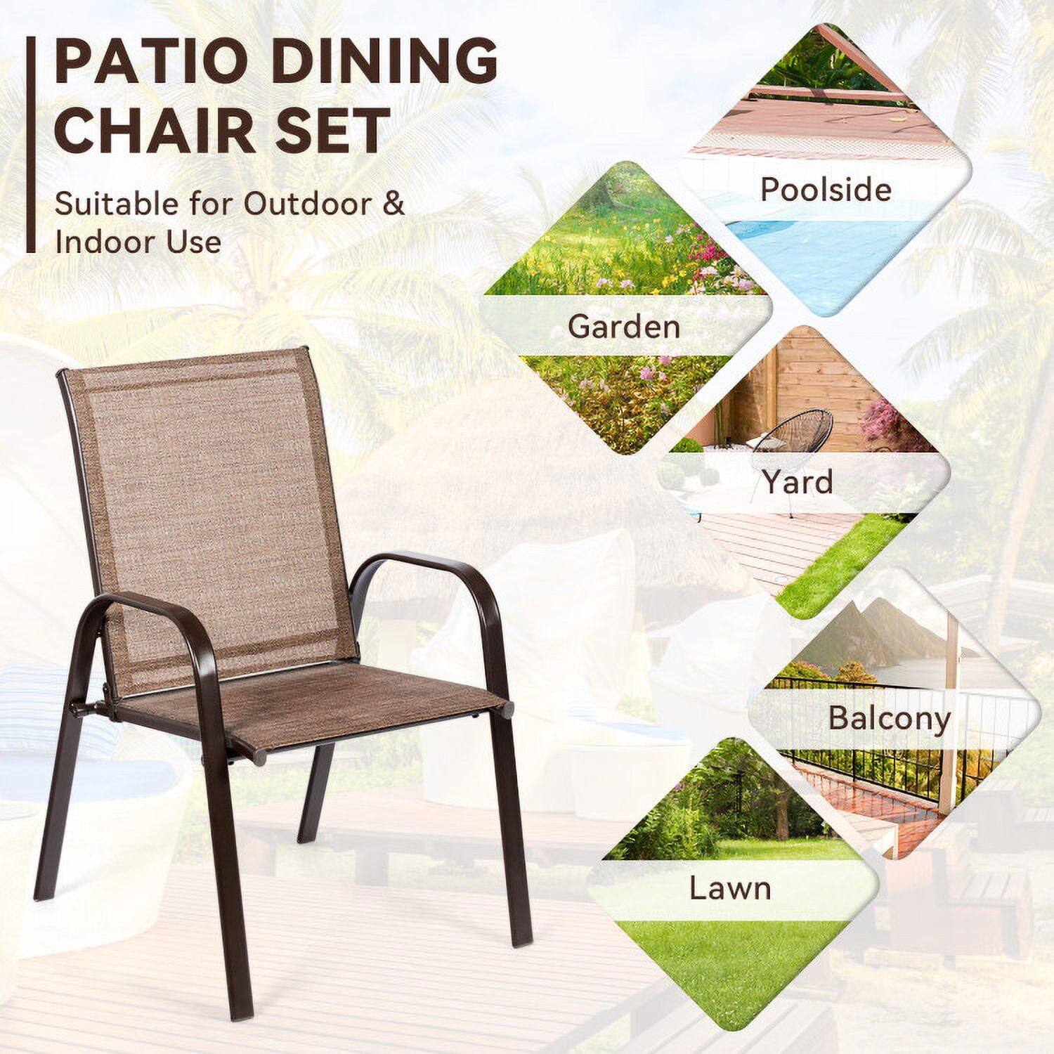 PATIO DINING CHAIR SET  
Suitable for Outdoor & Indoor Use  
Poolside  
Garden  
Yard  
Balcony  
Lawn
