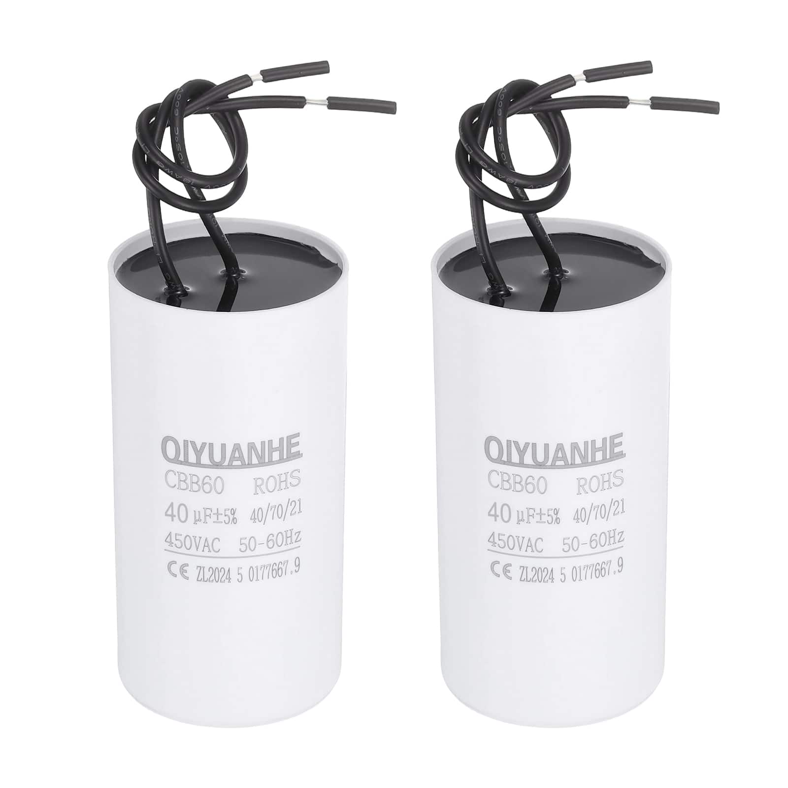 Unique Bargains - 2pcs CBB60 Capacitor 40uF 450V Run Round Start Capacitor for AC Motor, Pump, HVAC Compressor - White price history on PriceWatchPro