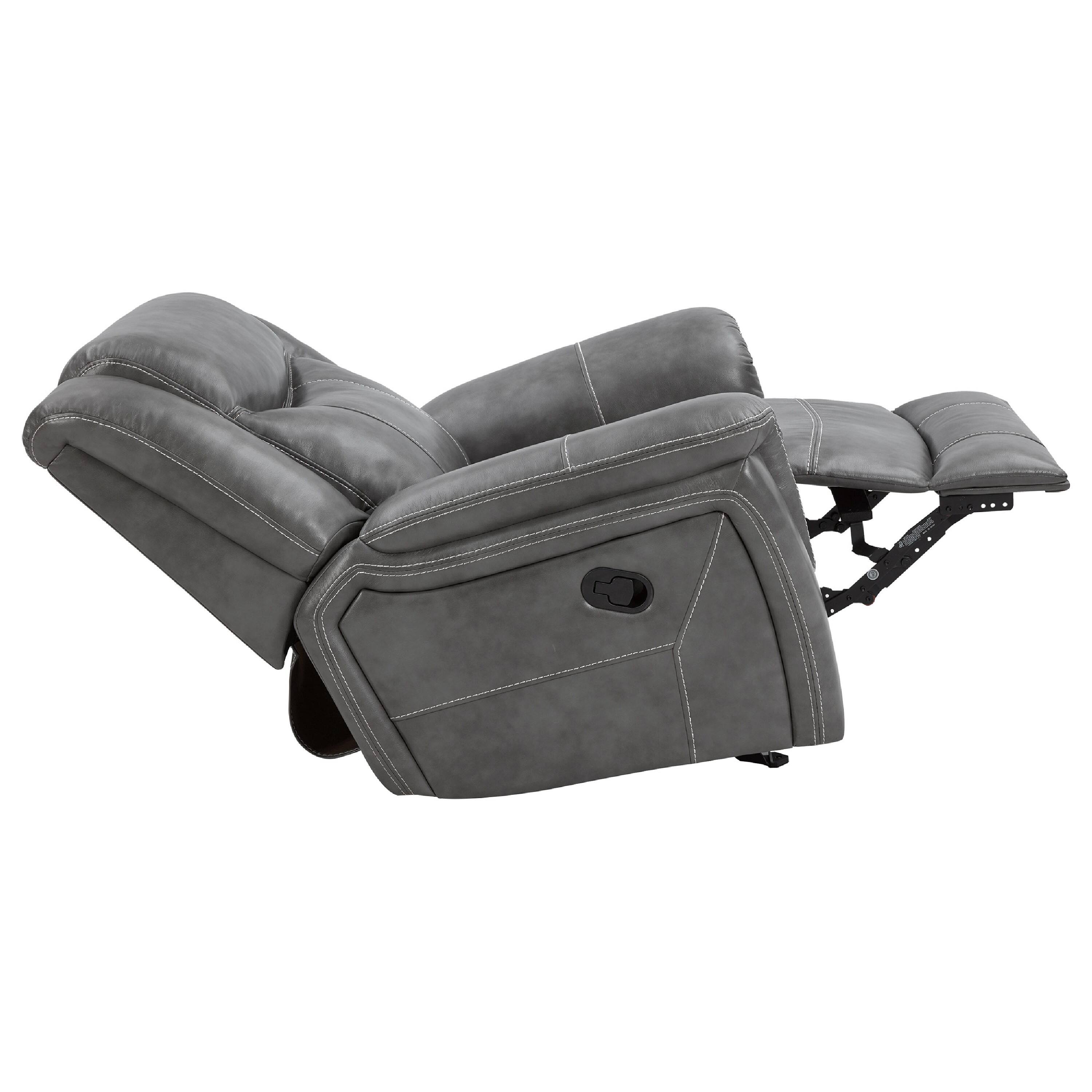 Alt View 1. Manhattan Lane - Leatherette Glider Recliner Chair with Stitched Details - Gray.