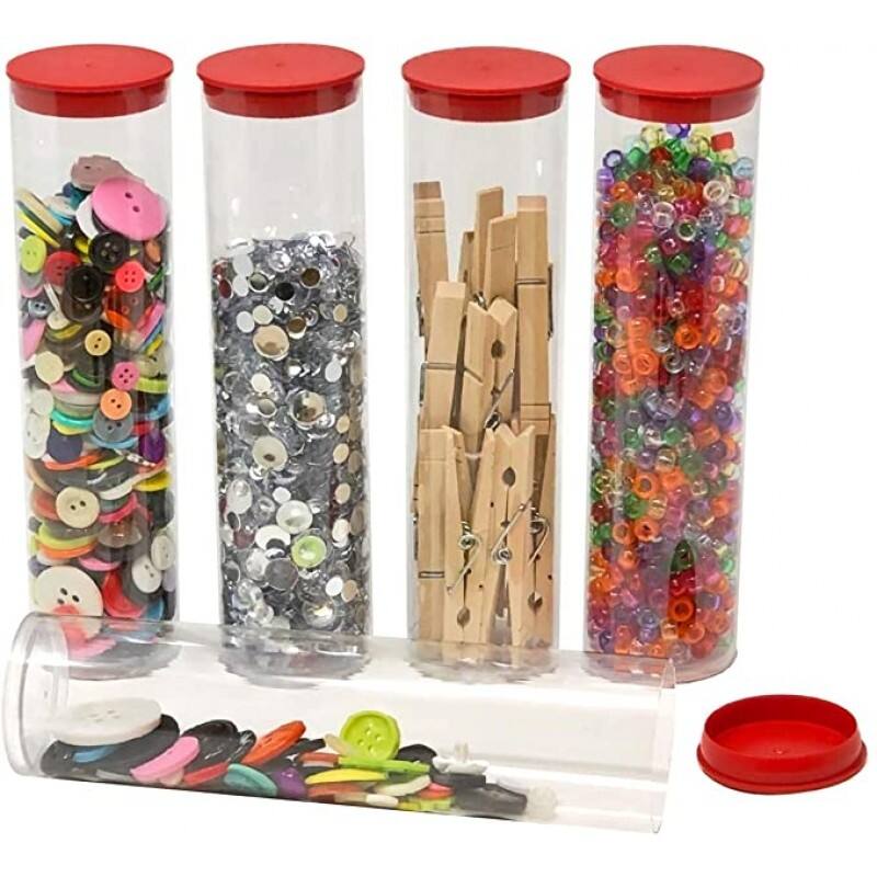 Angle. Prestige - Plastic Storage Tubes 1.75" x 8" Red 5 Pack - Red.