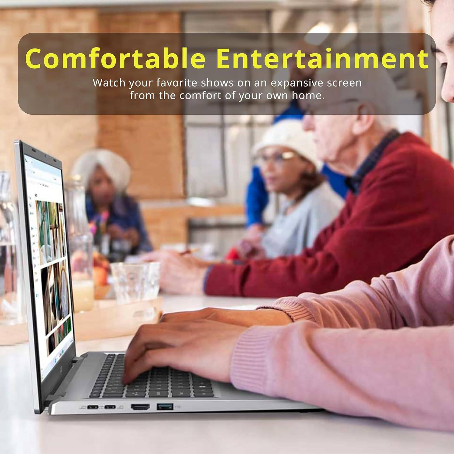 Comfortable Entertainment  
Watch your favorite shows on an expansive screen from the comfort of your own home.