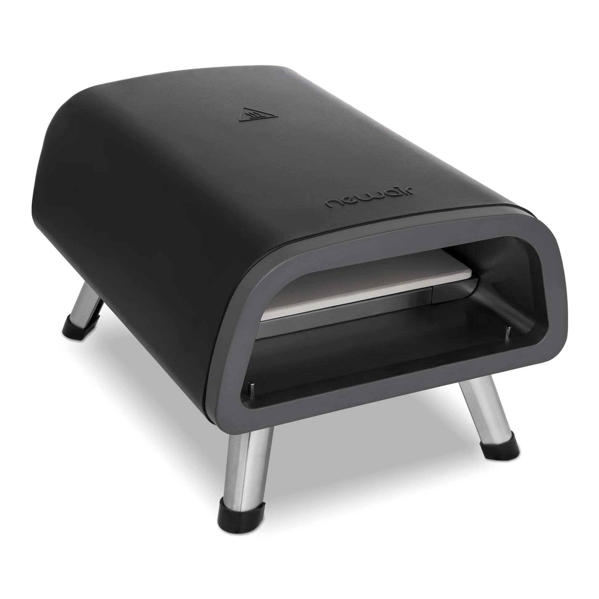 Left. NewAir - Portable Countertop Electric Pizza Oven - Black.