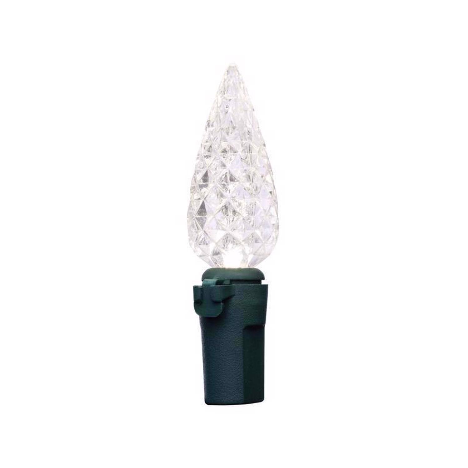 Left. Celebrations - Celebrations Classic LED C6 Pure White 300 ct String Christmas Lights 74.5 ft..