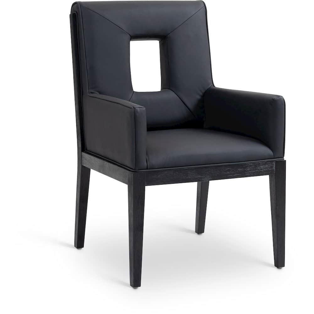 Meridian Furniture - Gwendolyn Vegan Leather Dining Arm Chair - Black