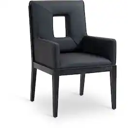 Meridian Furniture - Gwendolyn Vegan Leather Dining Arm Chair - Black