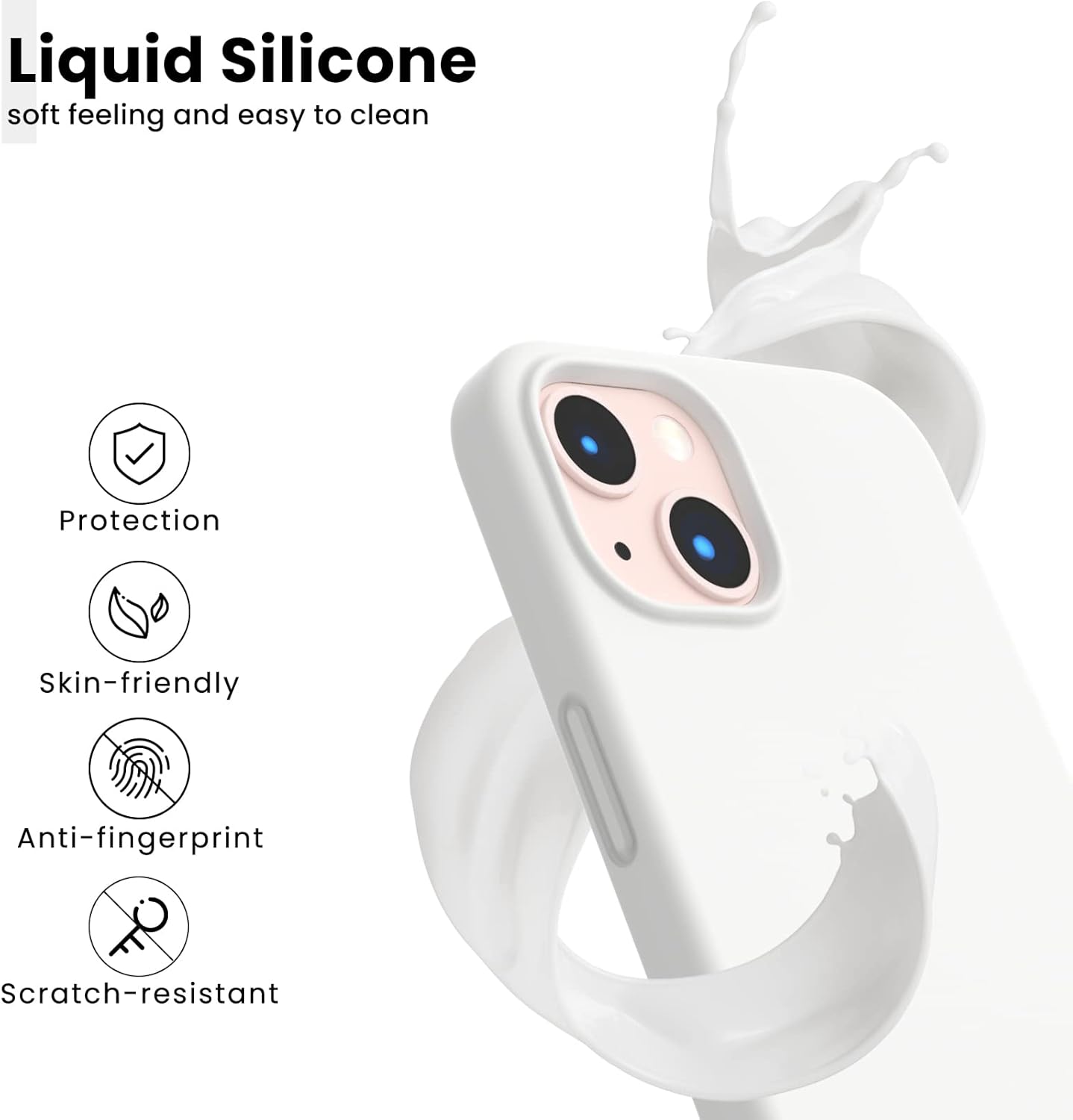 Liquid Silicone, soft feeling and easy to clean, Protection, Skin-friendly, Anti-fingerprint, Scratch-resistant