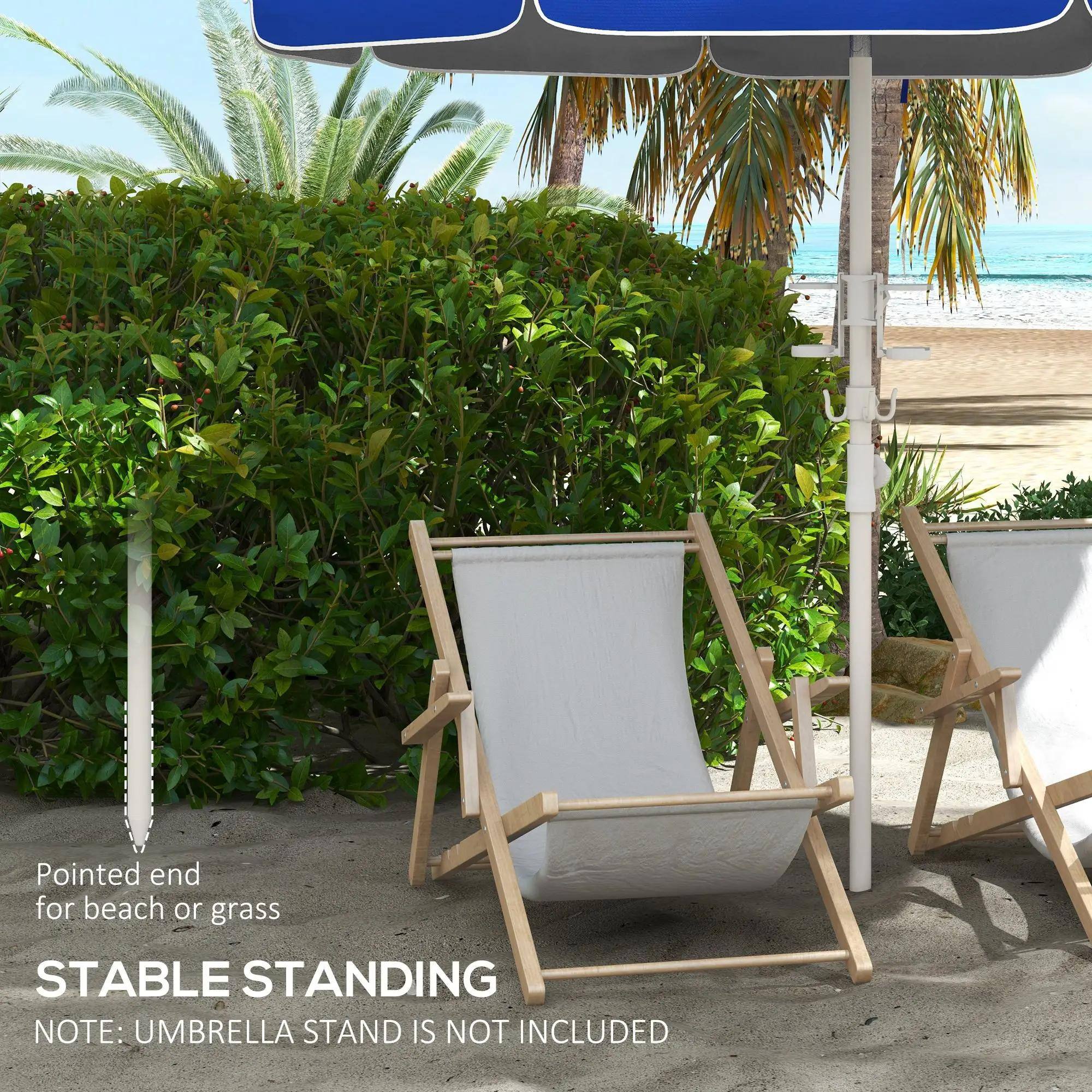 Pointed end for beach or grass  
STABLE STANDING  
NOTE: UMBRELLA STAND IS NOT INCLUDED