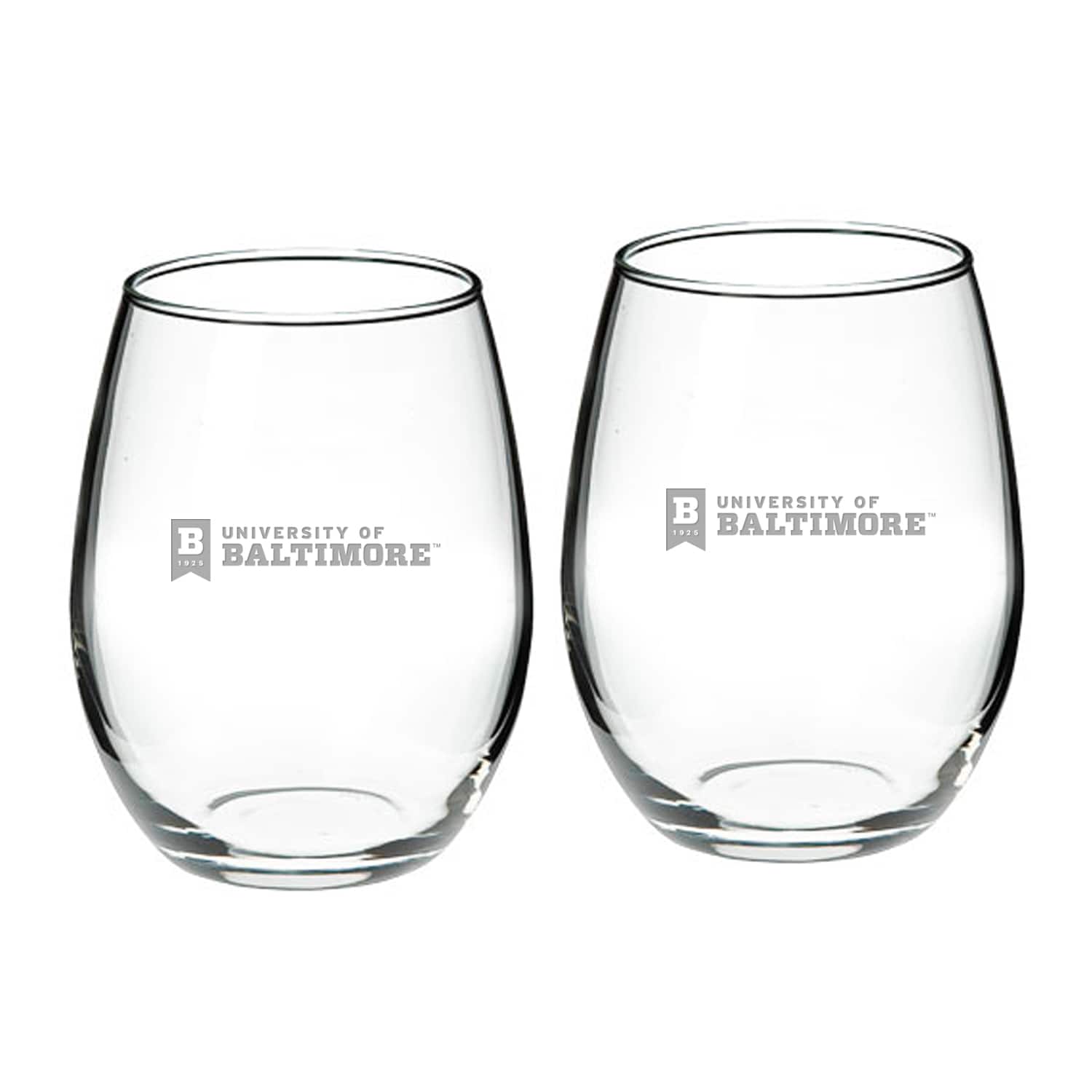 Jardine - University of Baltimore 21oz. 2-Piece Stemless Wine Glass Set - Multicolor