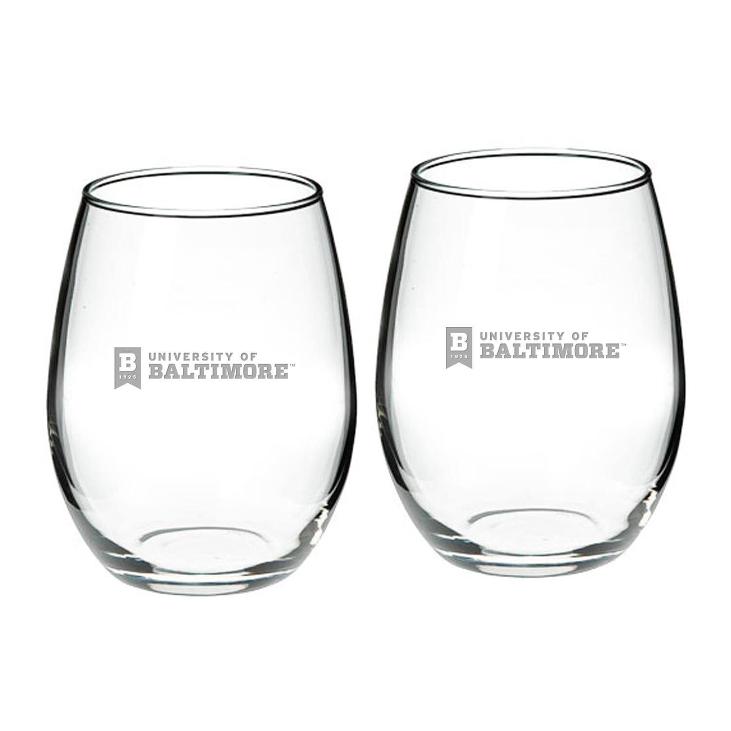 Jardine - University of Baltimore 21oz. 2-Piece Stemless Wine Glass Set - Multicolor