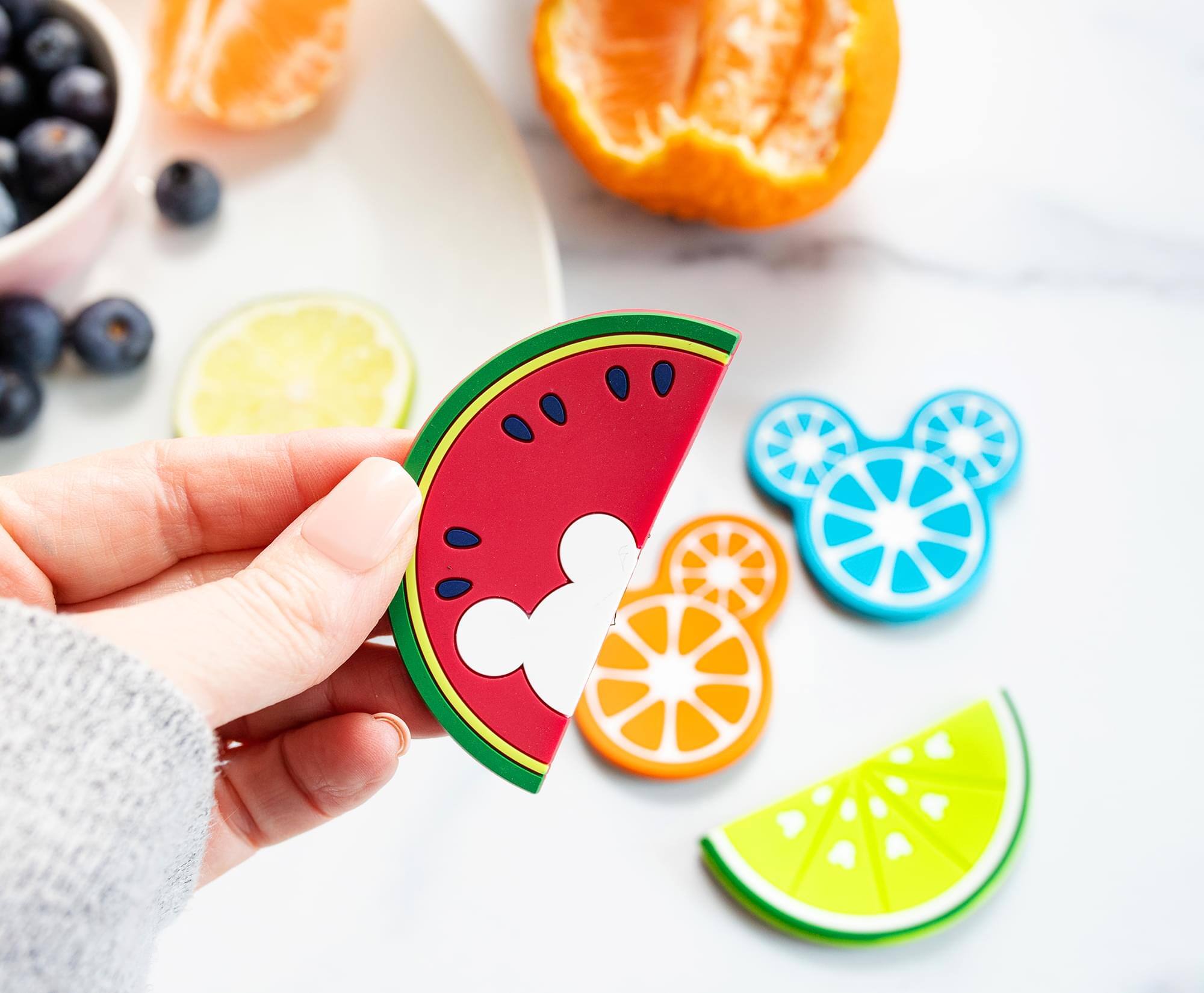 Alt View 3. Disney - Disney Mickey Mouse Fruit Magnets | Set of 4 - Black.