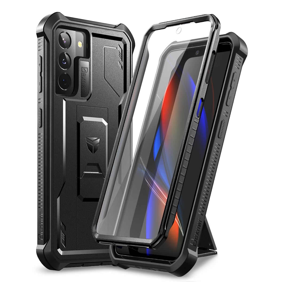 dexnor - Case for Samsung Galaxy S21+ Plus Heavy Duty Military Grade Protection Shockproof Protective Cover - Black