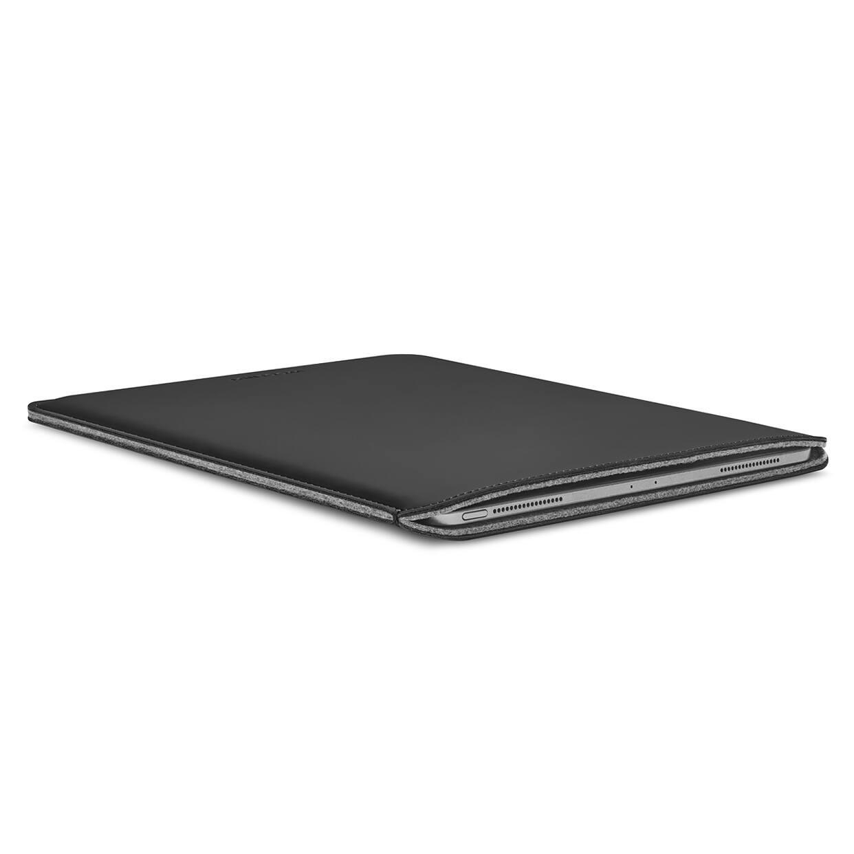 Left. Woolnut - Woolnut Coated PU Sleeve for 12.9-inch iPad Pro - Black - Black.
