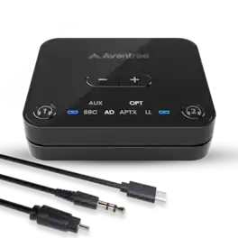 Avantree - Audikast 3 – Bluetooth 5.3 Transmitter for TV Audio via Optical & AUX Outputs - Black