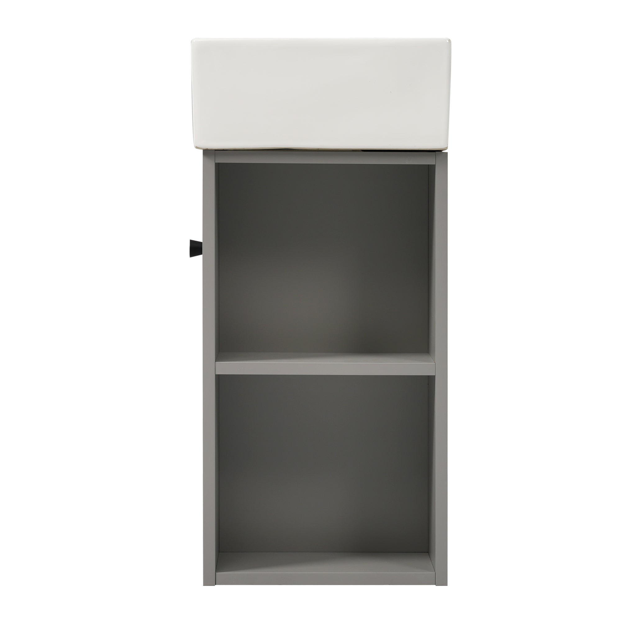 Back. Boyel Living - 21.6 Inch Gray Bathroom Vanity with Ceramic Sink Right Side Storage Soft Close Door MDF Cabinet Wall Mounted - Gray.