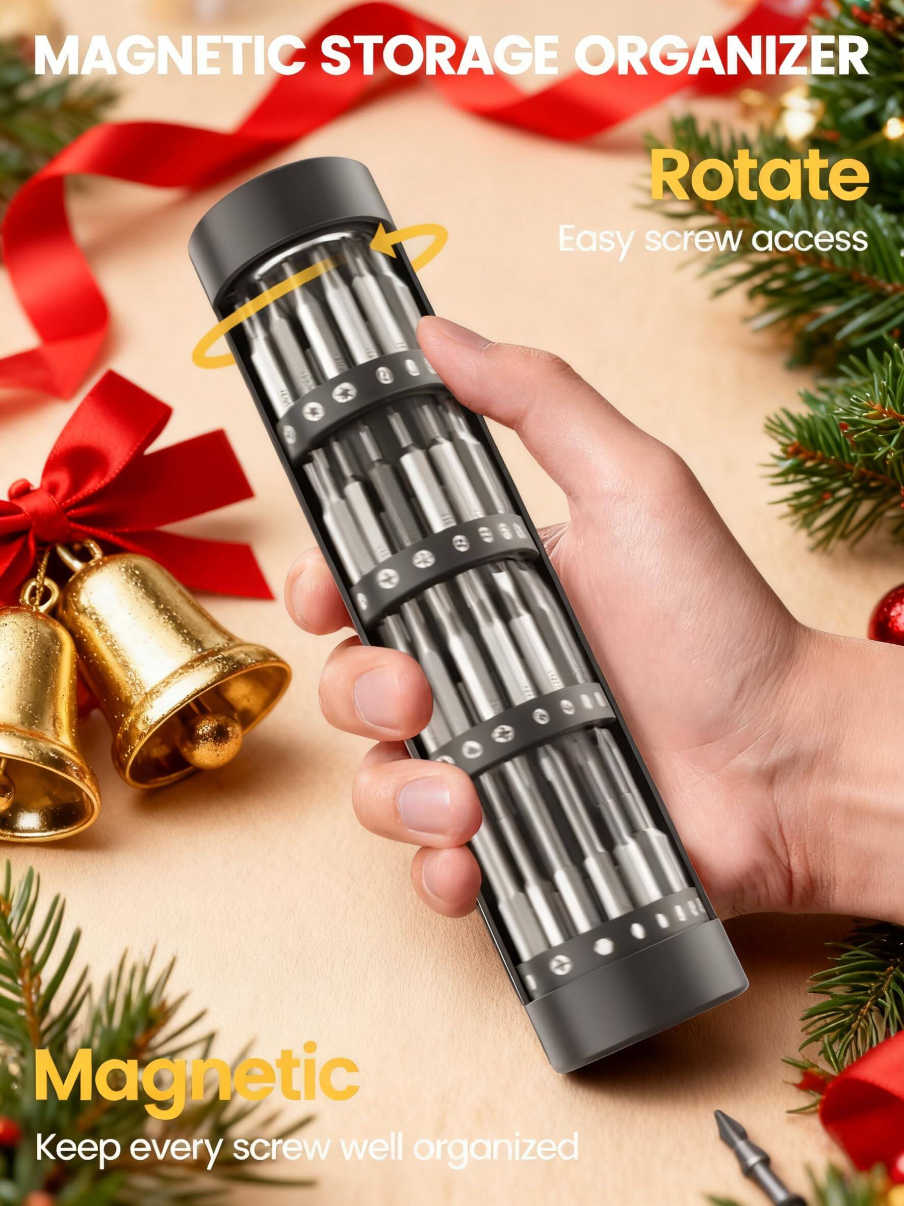 MAGNETIC STORAGE ORGANIZER

Rotate  
Easy screw access

Magnetic  
Keep every screw well organized