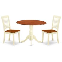 East West Furniture - Dining Room Set Buttermilk & Cherry - Brown