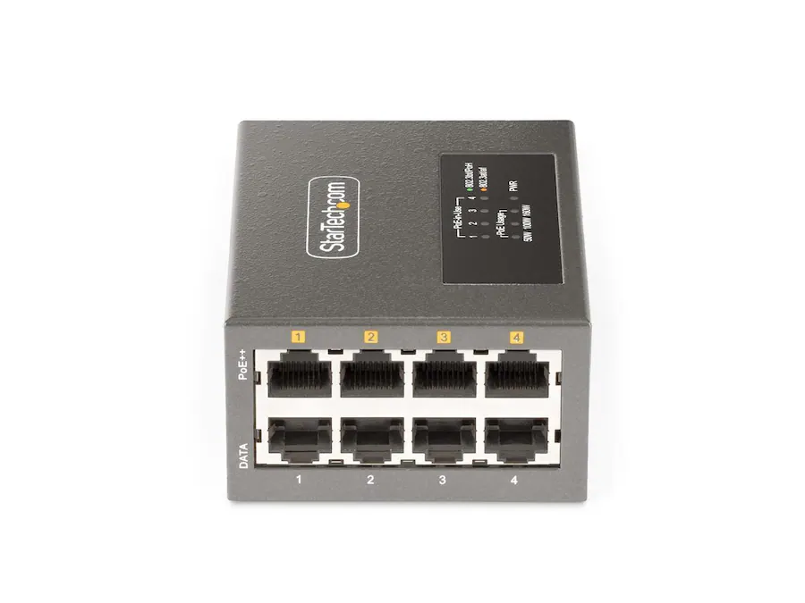 StarTech.com 4 Port Multi Gig PoE++ Injector, 5/2.5/1G, 160W AS445C-POE ...