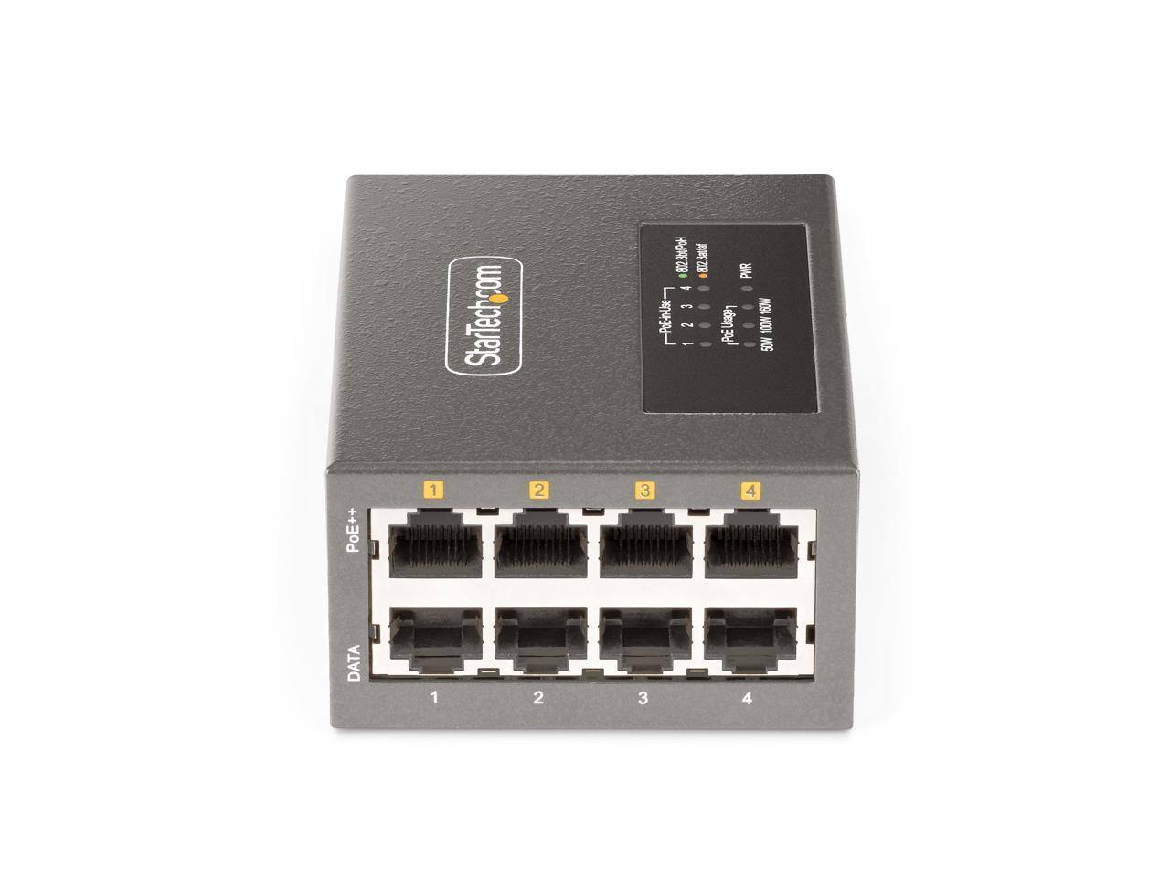StarTech.com HAJE208 - 206 - 1 sL 1234 1 - PHR 160M VOOV 50M PoE++ 1 2 3 4 DATA 1 2 3 4