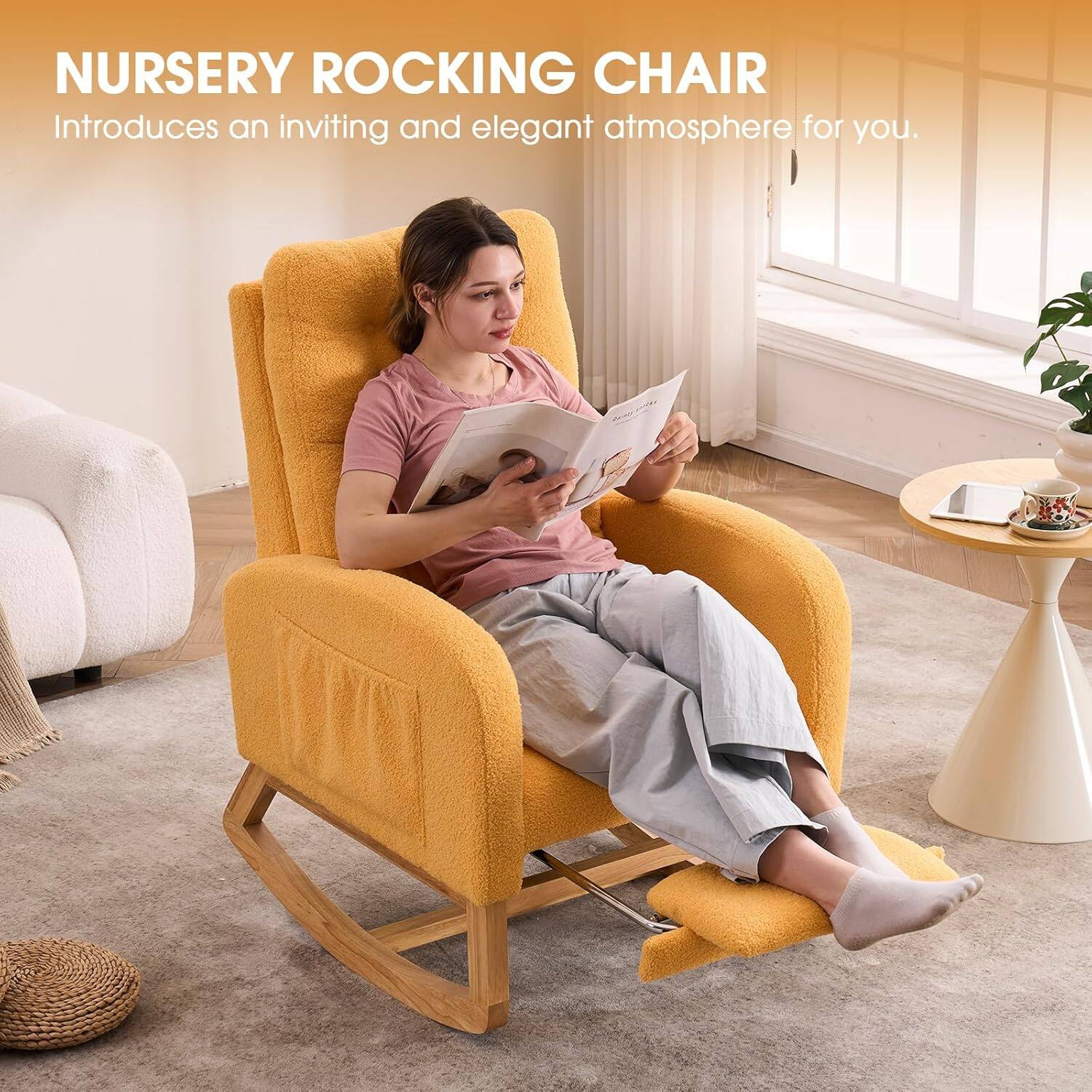 NURSERY ROCKING CHAIR  
Introduces an inviting and elegant atmosphere for you.