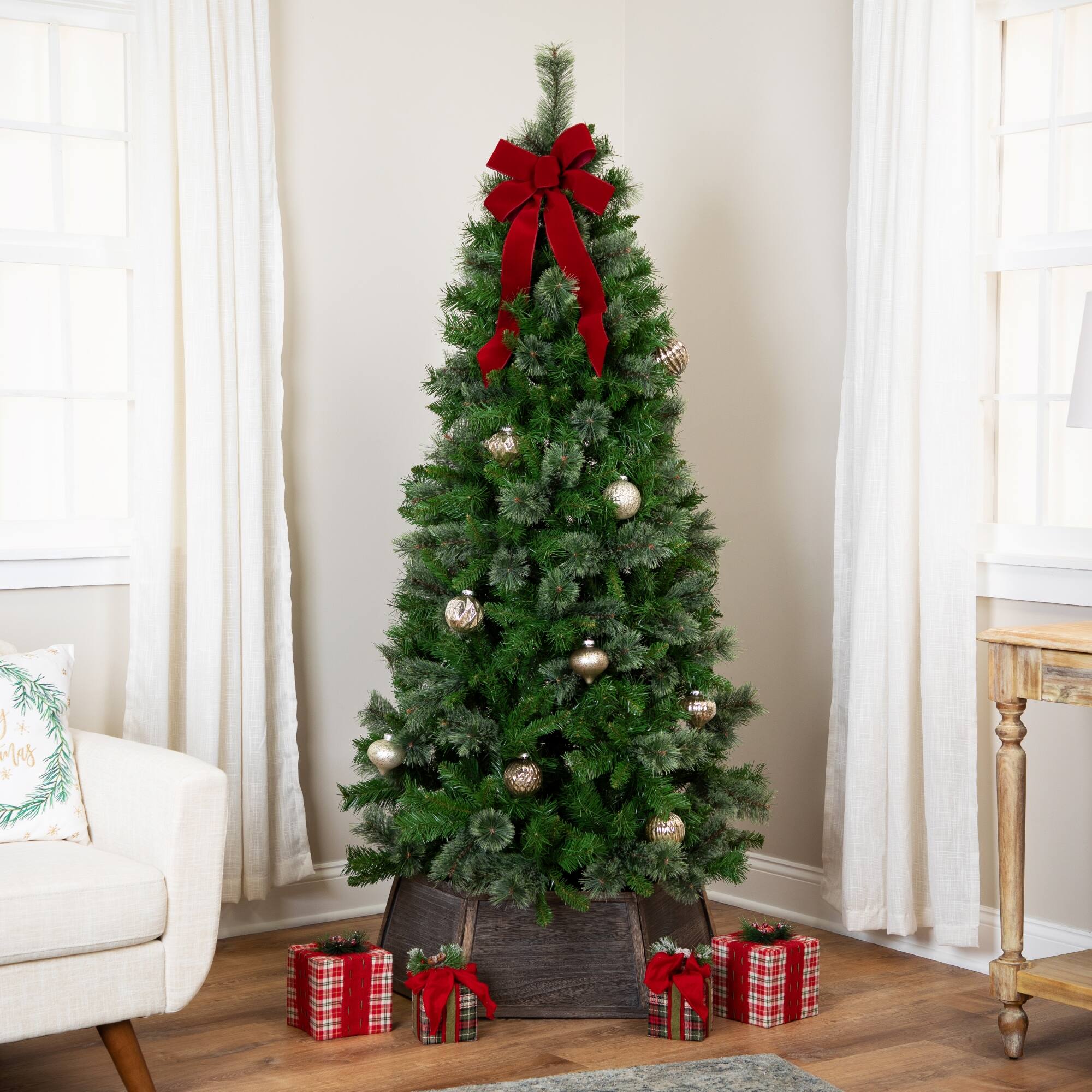 Northlight - Medium Mixed Cashmere Pine Artificial Christmas Tree - 6.5' - Unlit - Green