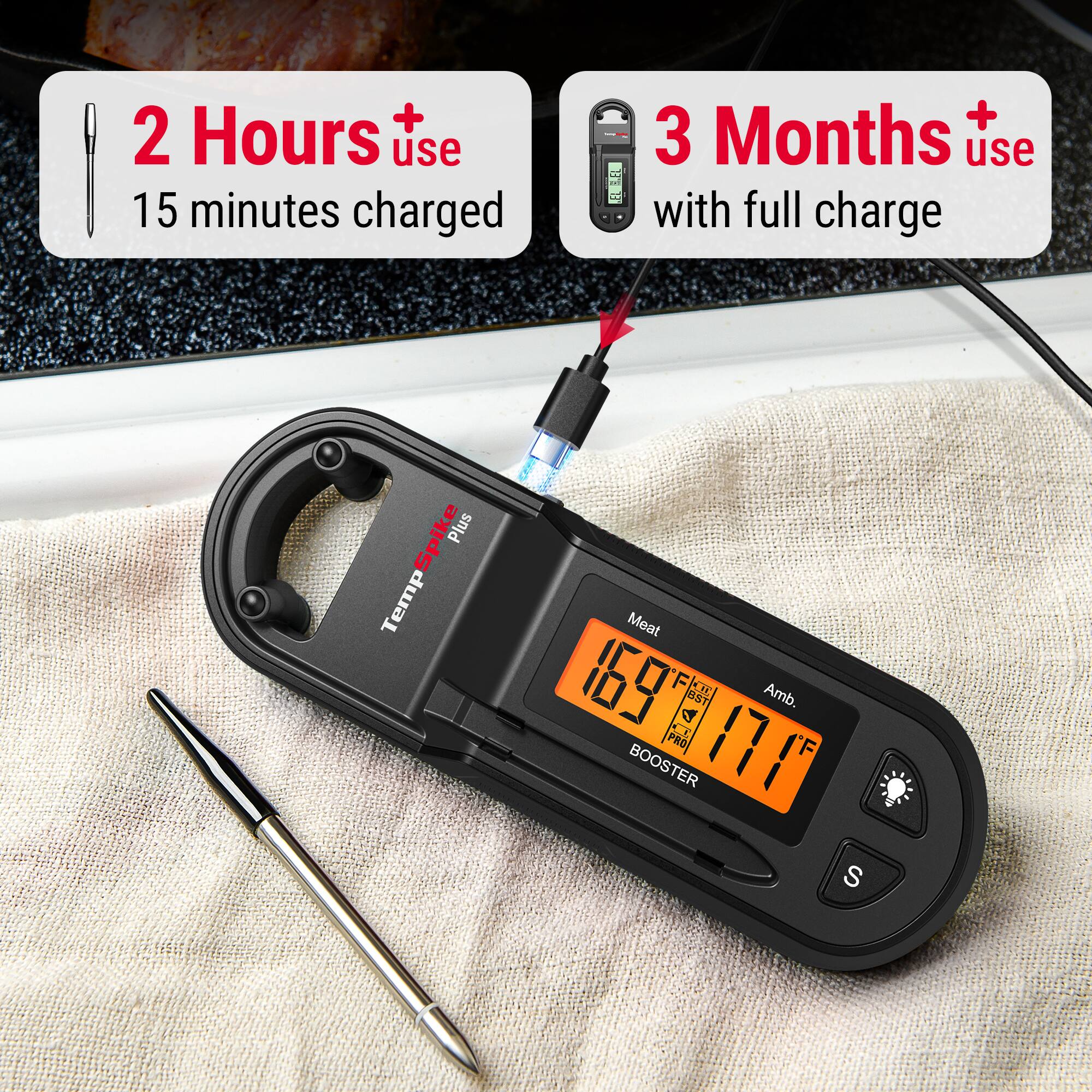 ThermoPro TempSpike Plus 600ft Wireless Meat Thermometer with