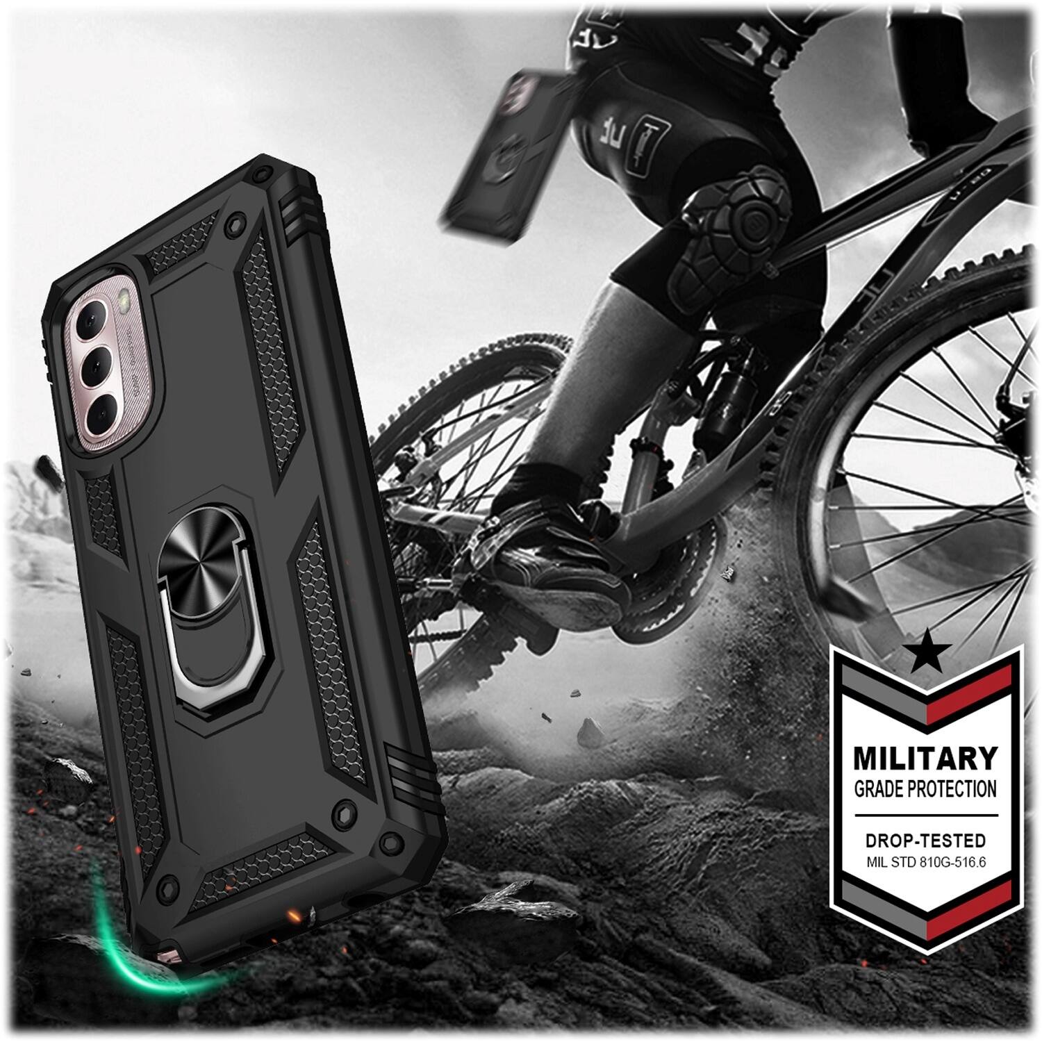 Alt View 16. SaharaCase - Military Kickstand Case for Motorola G Stylus 4G 2022 - Black.