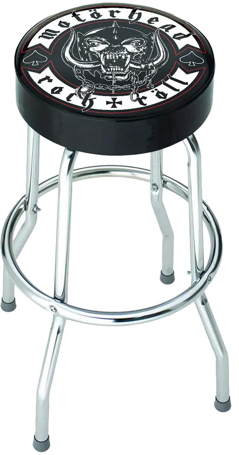 PopMarket Motorhead Rocksax Motorhead Rock N Roll Logo Bar Stool