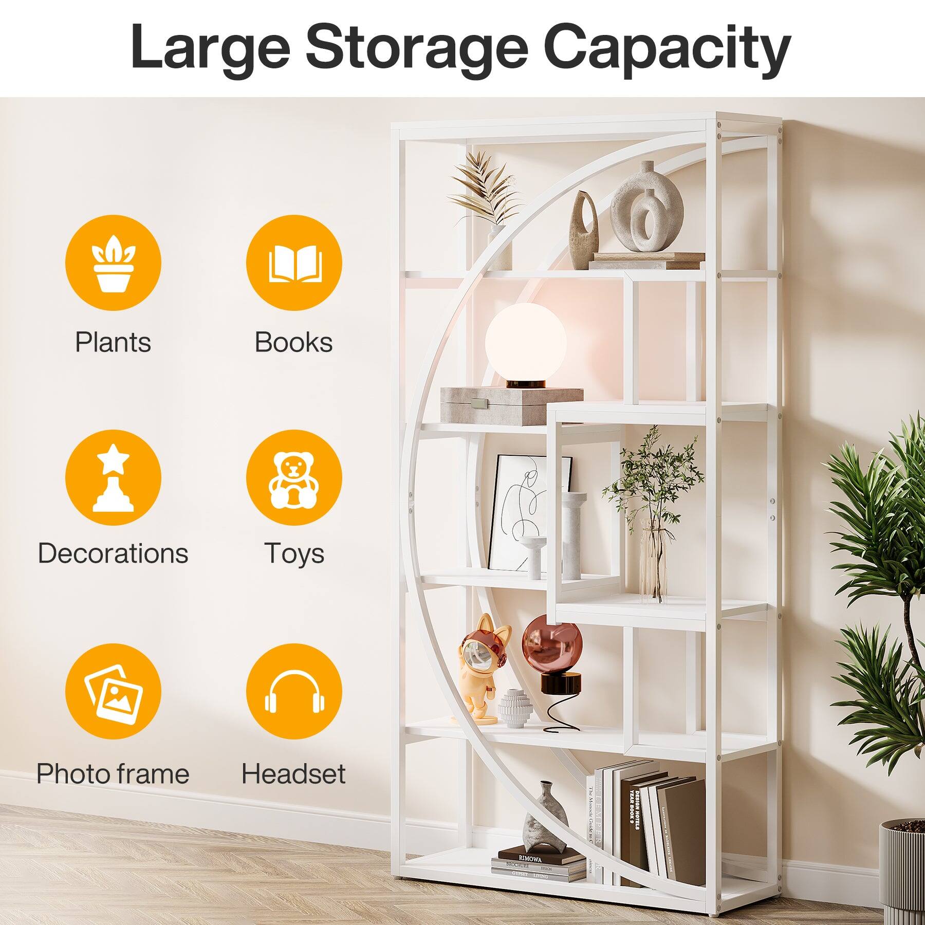 Large Storage Capacity

- Plants
- Books
- Decorations
- Toys
- Photo frame
- Headset