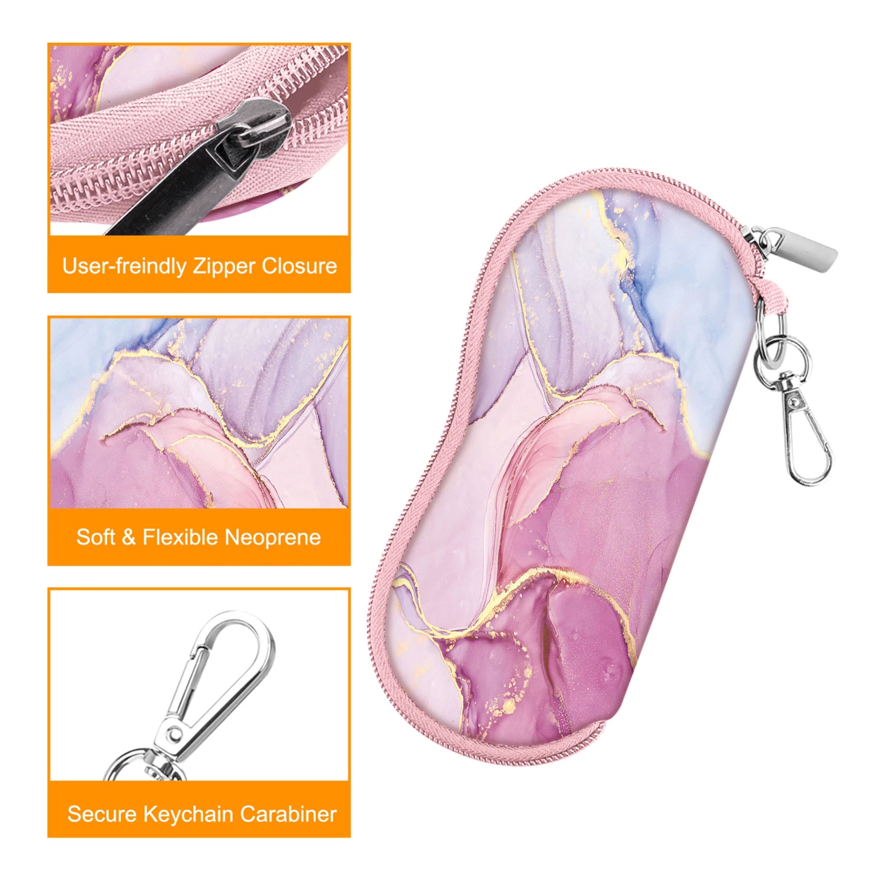 User-friendly Zipper Closure  
Soft & Flexible Neoprene  
Secure Keychain Carabiner