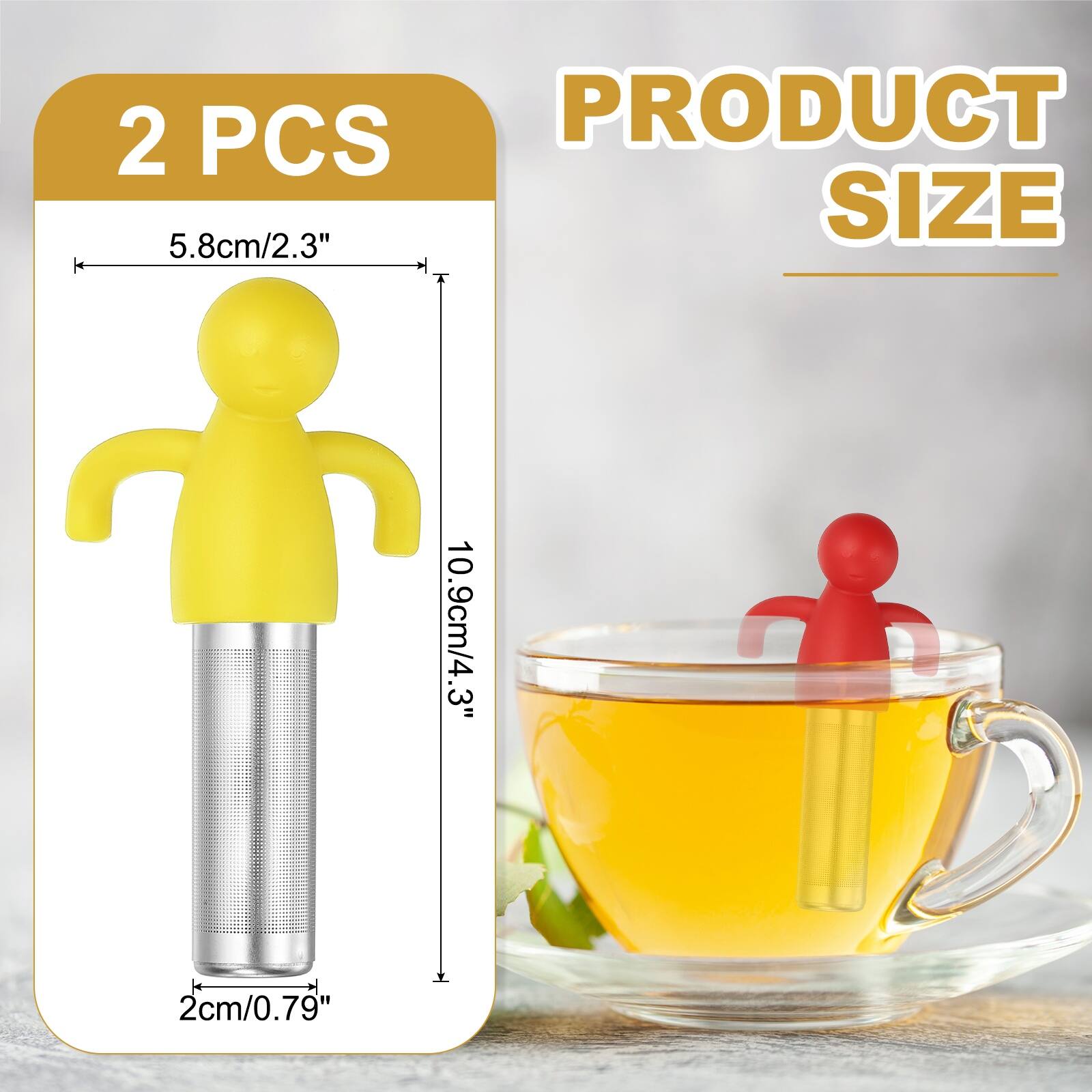 2 PCS  
PRODUCT SIZE  
5.8cm/2.3"  
10.9cm/4.3"  
2cm/0.79"