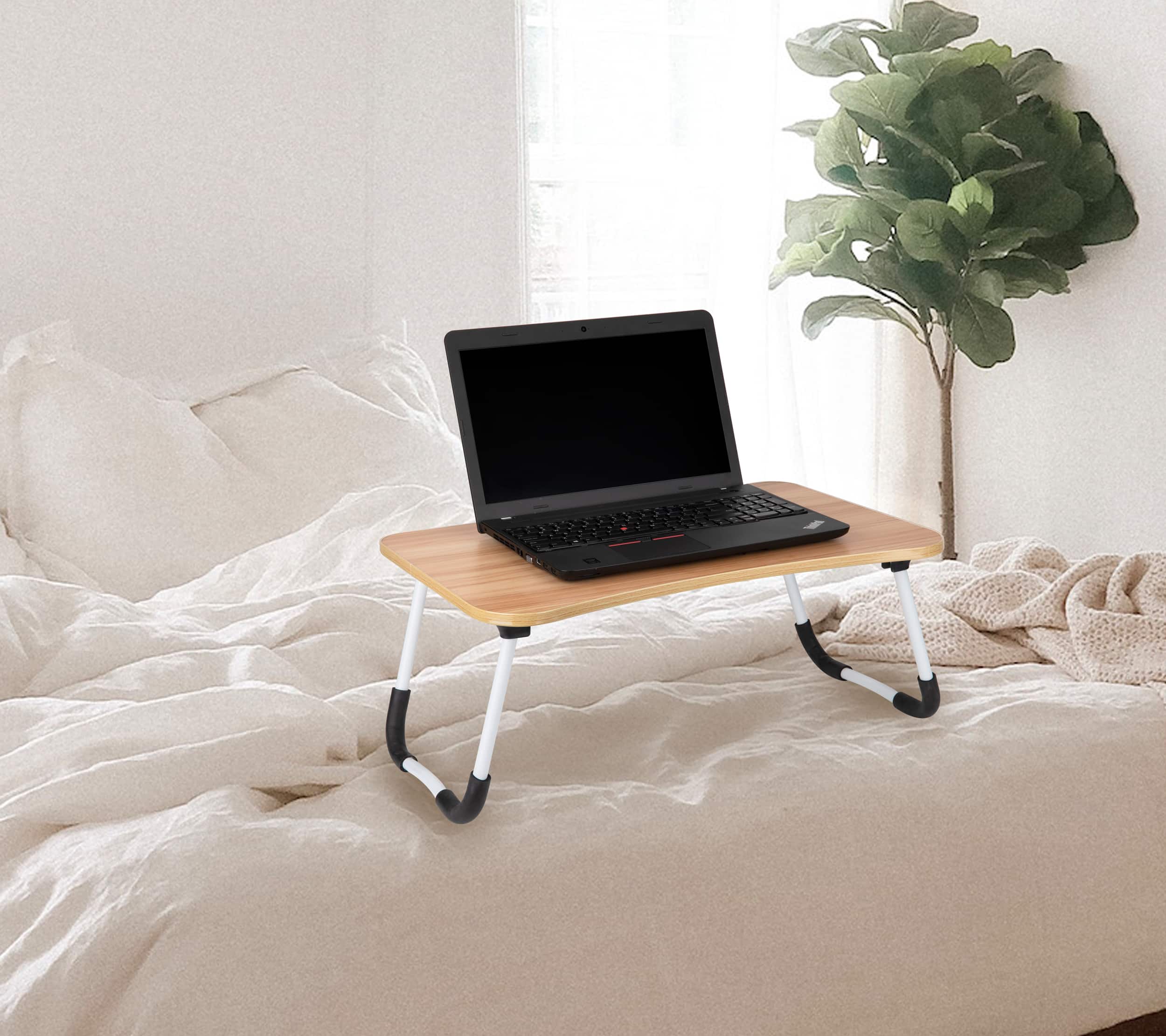 Alt View 18. Mind Reader - Lap Desk Laptop Stand, Bed Tray, Folding Legs, Couch Table, Portable, MDF , 23.25"L x 13.75"W x 10.5"H - Beige.