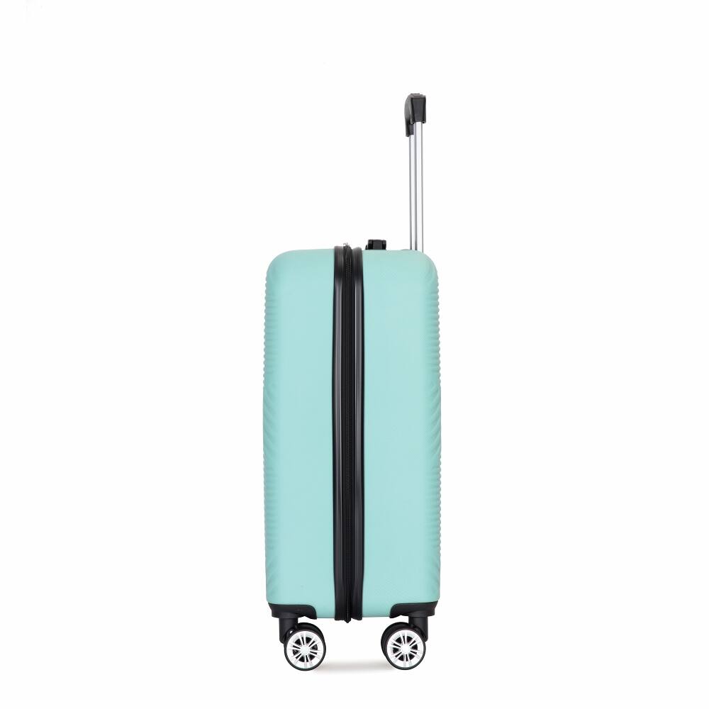 Alt View 6. Ropilly - Ropilly 4 Piece Luggage Set Light Blue Hard Shell Suitcase with 14 Inch Makeup Box - Light Blue.