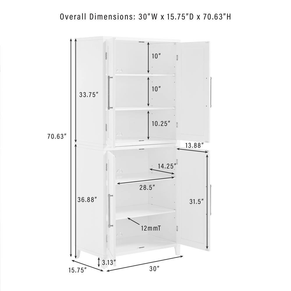 Overall Dimensions: 30"W x 15.75"D x 70.63"H

- 10"
- 33.75"
- 10"
- 10.25"
- 70.63"
- 13.88"
- 14.25"
- 28.5"
- 36.88"
- 31.5"
- 12mmT
- 15.75"
- 3.13"
- 30"
