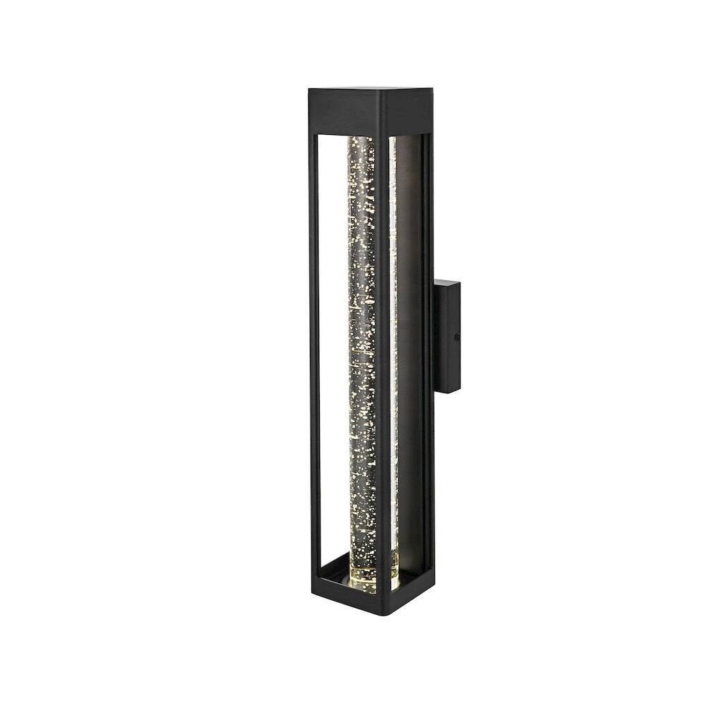 Angle. Elegant Lighting - Amaris 22 inch LED Outdoor Wall sconce in Black - Black And Clear.