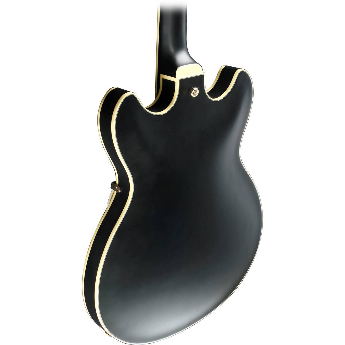 Alt View 4. Ibanez - Ibanez AS Artcore AS73G Electric Guitar, Bound Rosewood Fretboard, Black Flat.