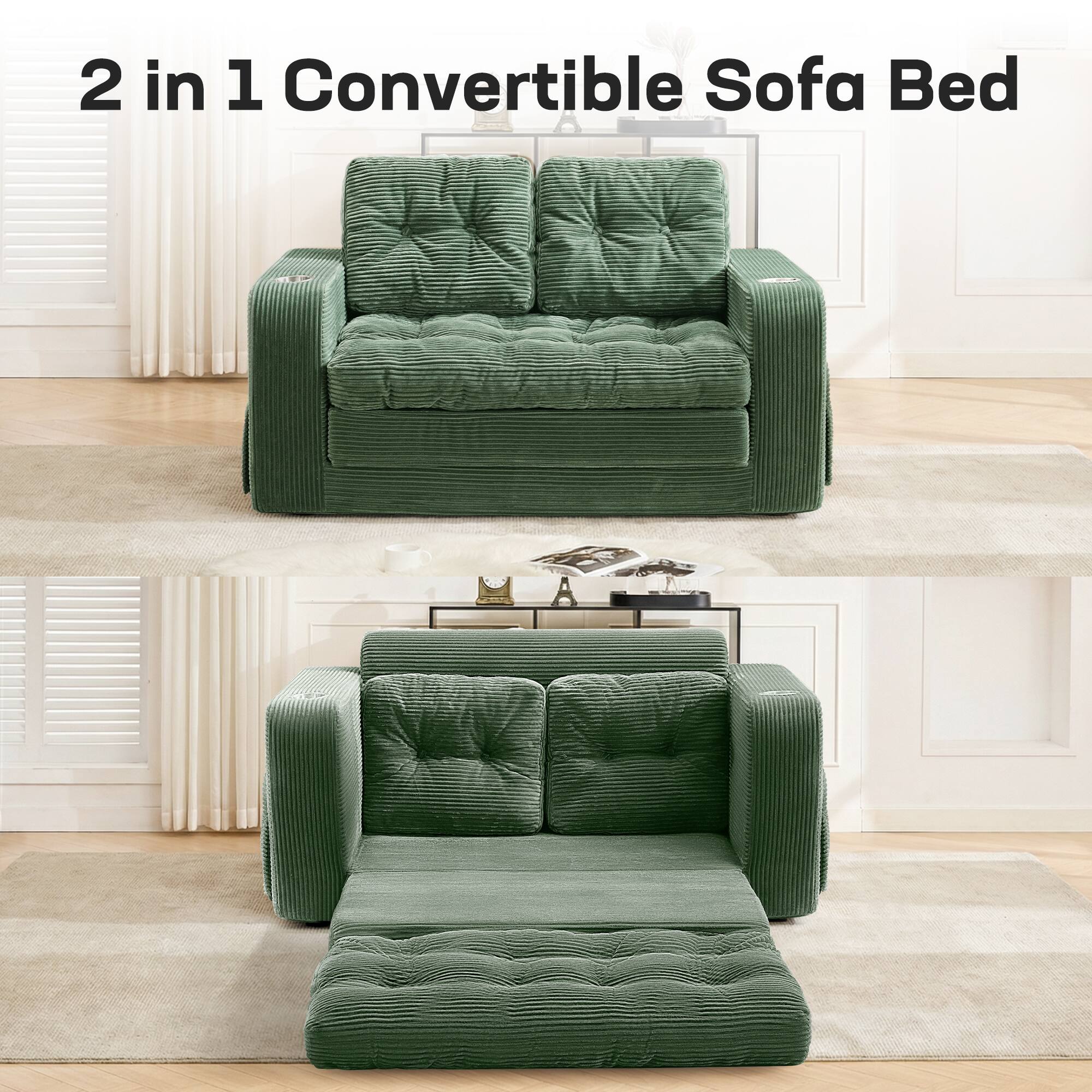 2 in 1 Convertible Sofa Bed